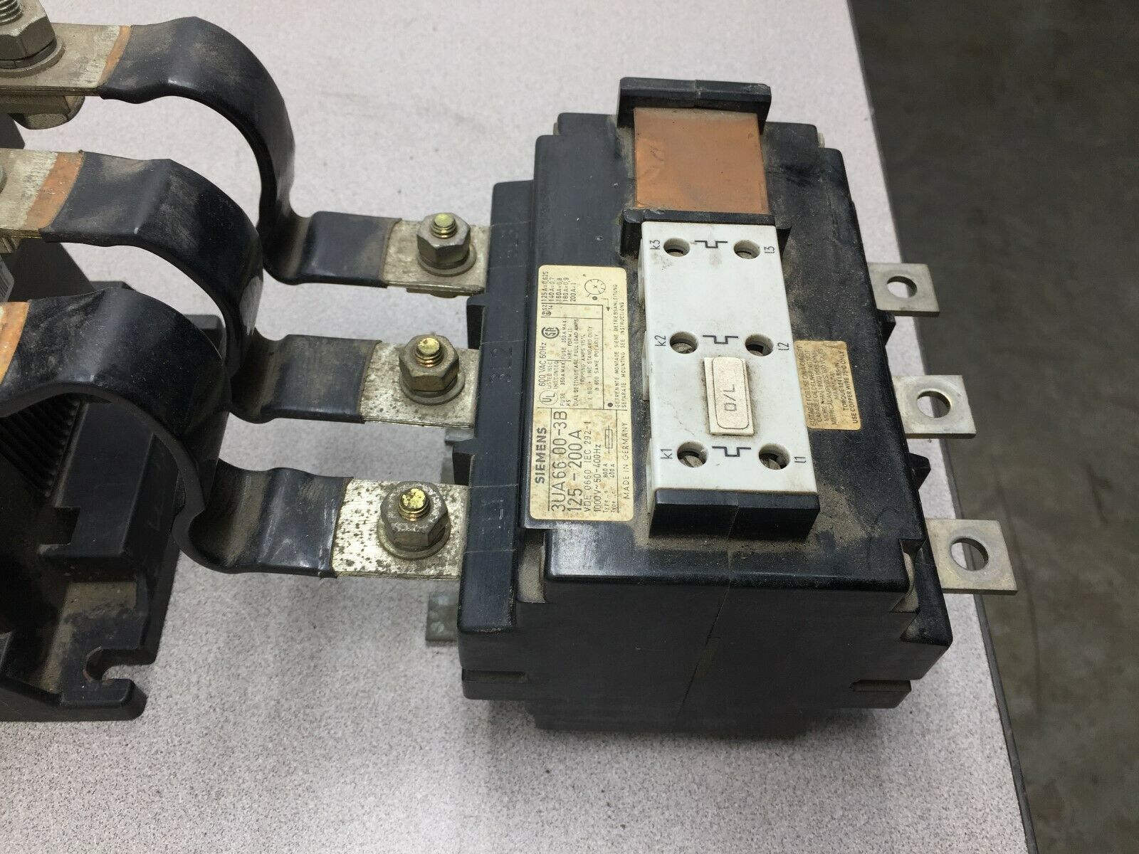 USED SIEMENS 600VAC 3POLE 250AMP STARTER 3TF54 / 3UA6600-3B