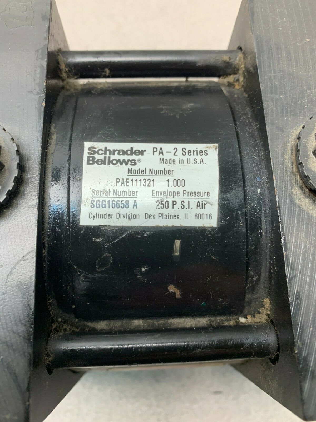 NEW NO BOX SCHRADER BELLOWS PA-2 SERIES CYLINDER PAE111321 1.000