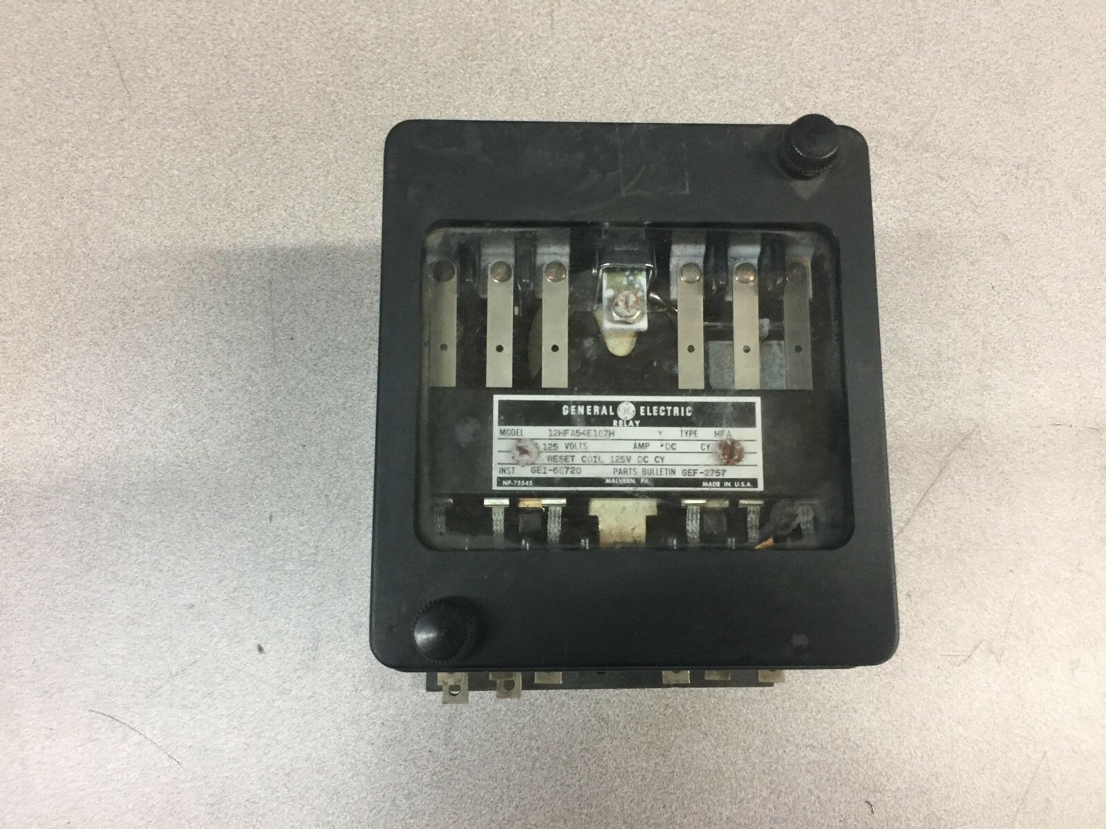 USED GE 125VDC MULTI CONTACT AUXILIARY RELAY 12HFA54E187H