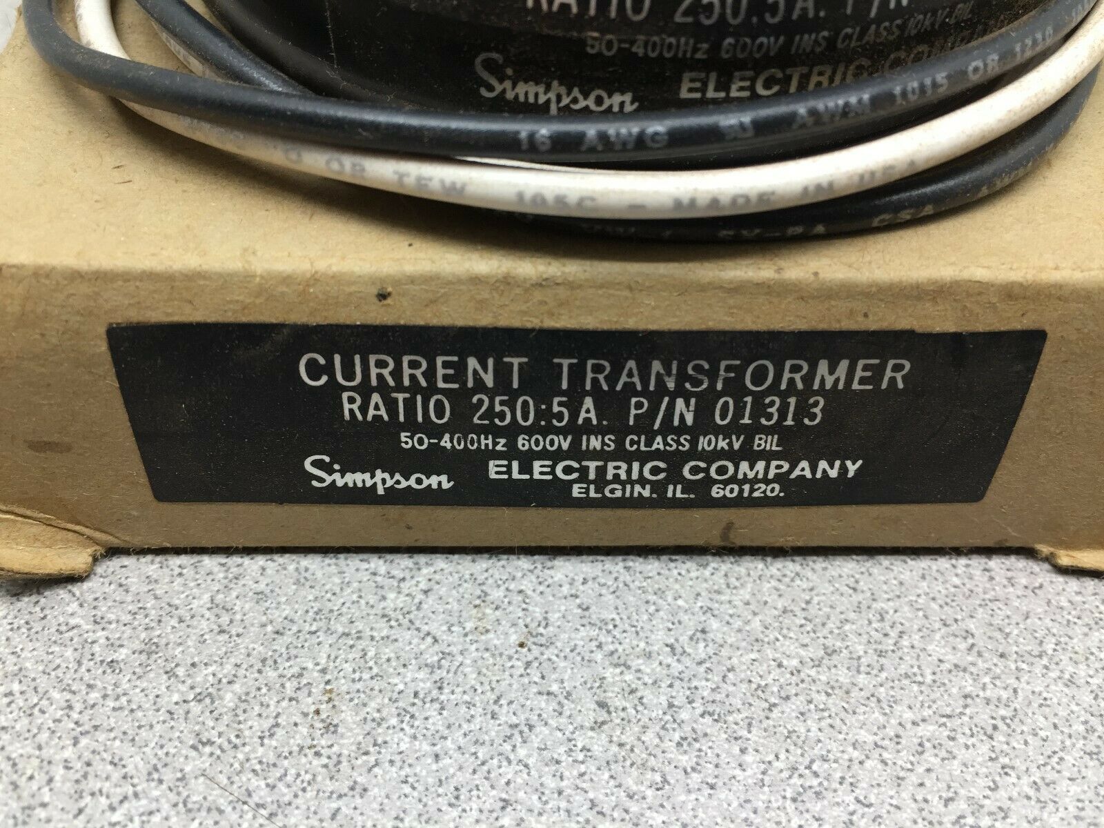 NEW IN BOX SIMPSON 250:5 CURRENT TRANSFORMER 01313