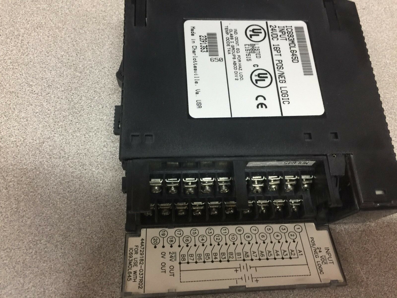 USED GE FANUC 24 VDC 16 PT INPUT CARDS IC693MDL645D