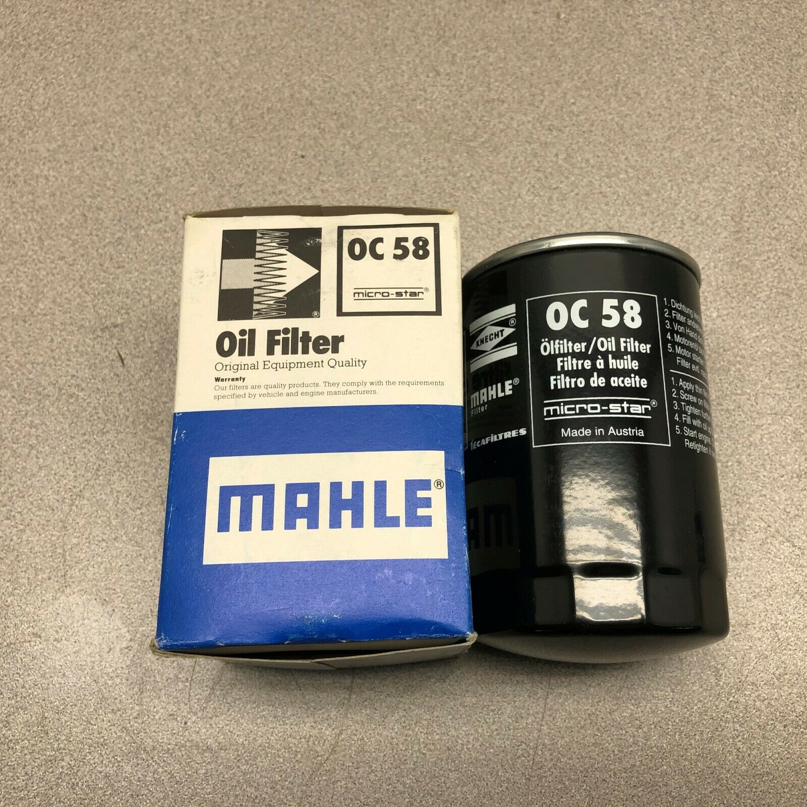 NEW IN BOX MAHLE OIL FILTER OC-58
