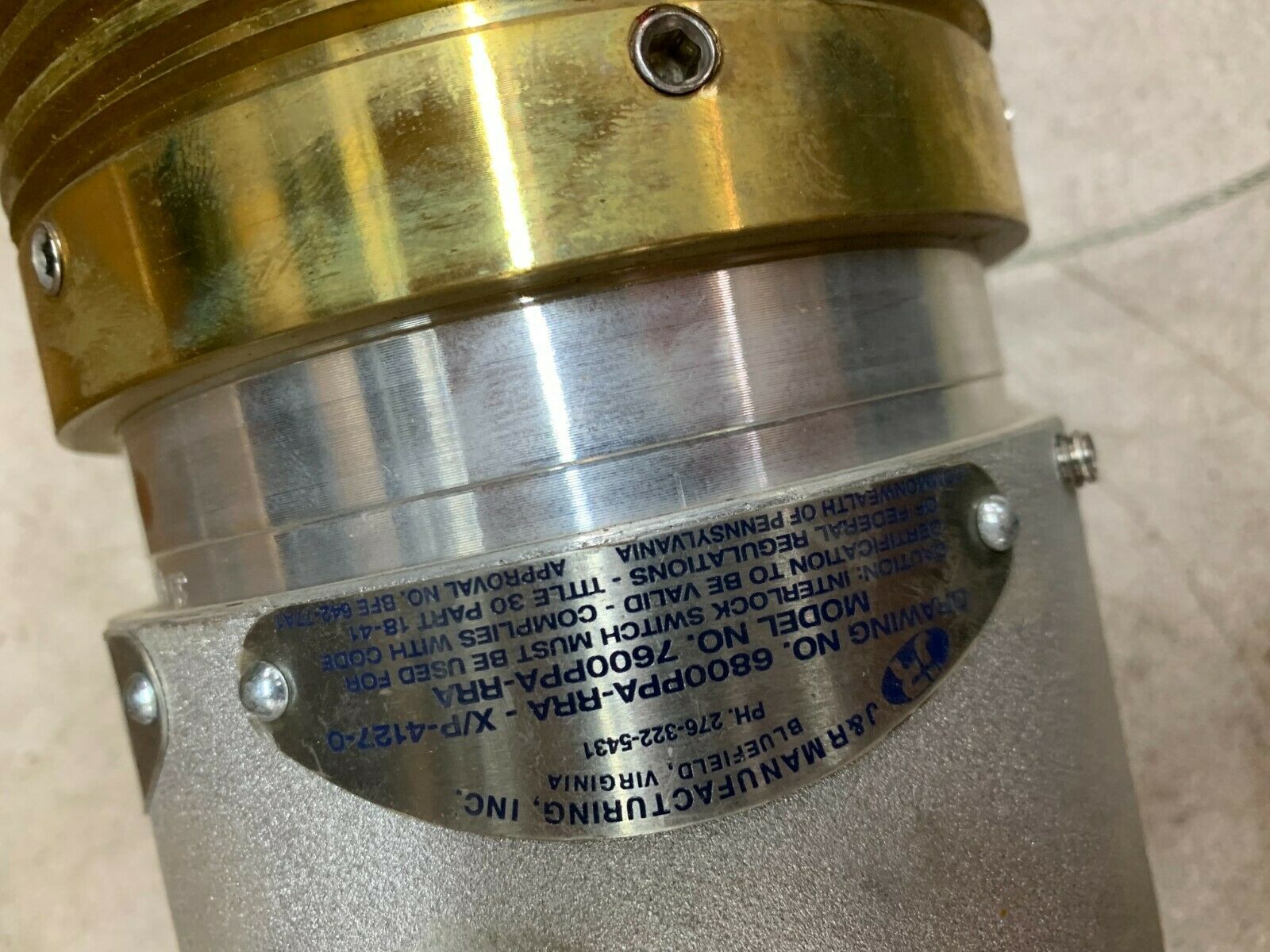 NEW J&R MANUFACTURING PLUG RECEPTACLE 7600PPA-RRA DRAWING 6800PPA-RRA-X/P-4127-0