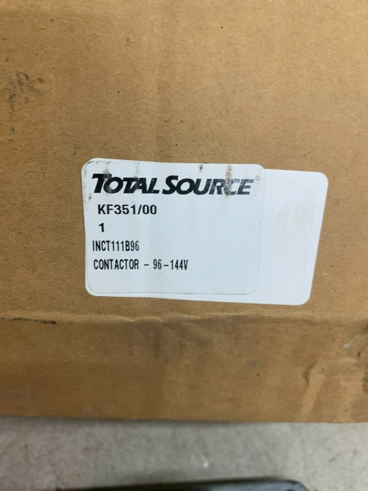 NEW IN BOX TOTAL SOURCE KF351/00 CONTACTOR INCT111B96