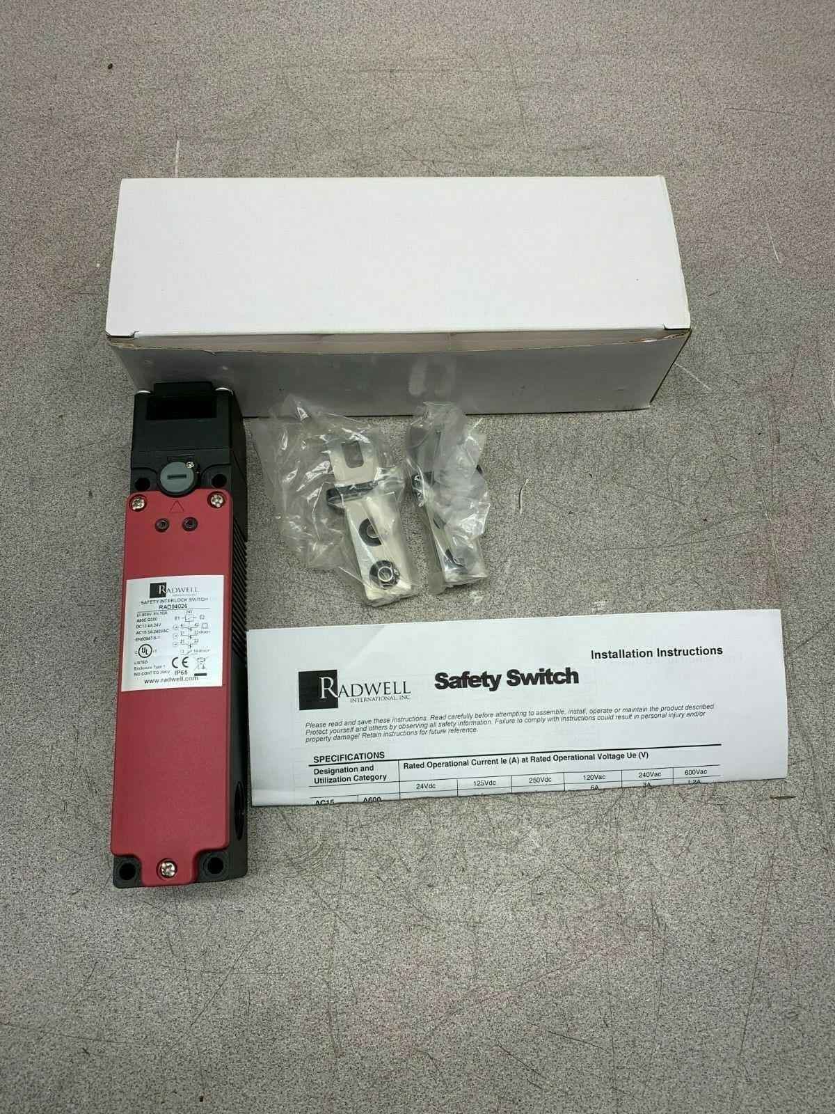 NEW IN BOX RADWELL SOLENOID INTERLOCK SAFETY SWITCH RAD04026