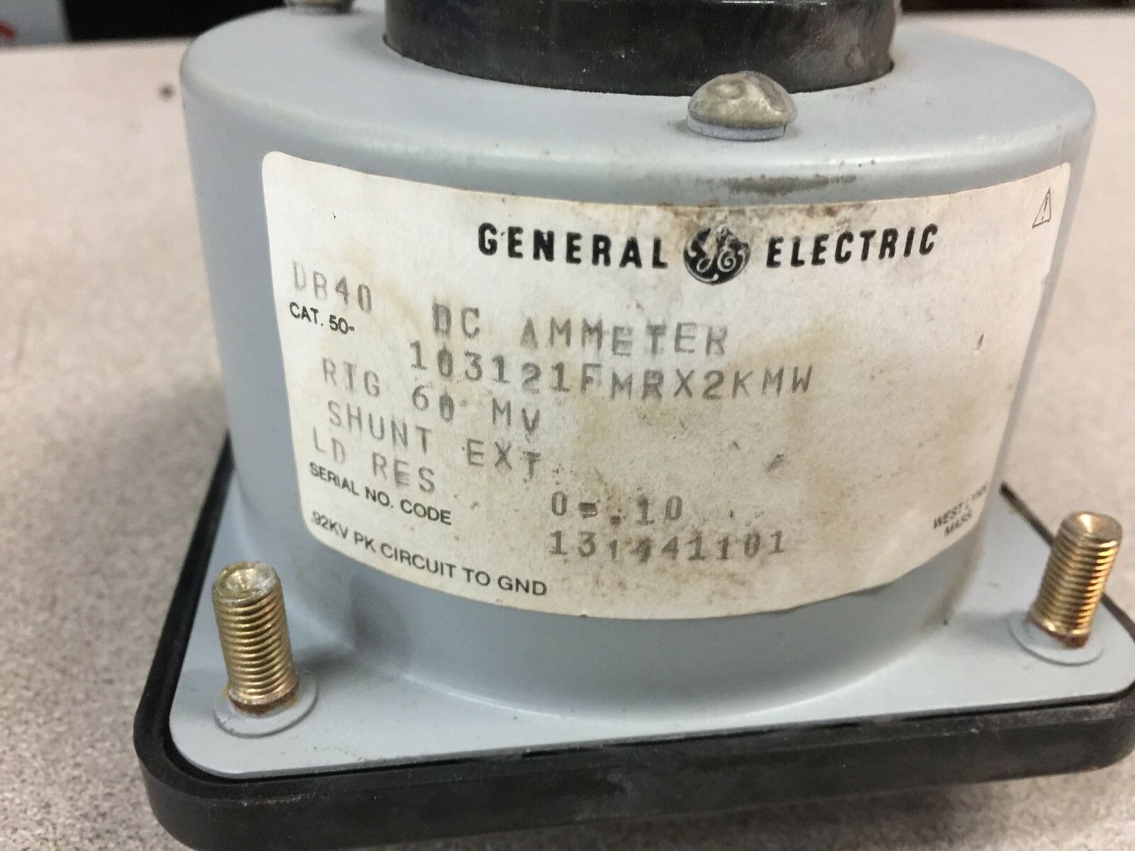 NEW NO BOX GE DC AMMETER 103121FMRX2KMW