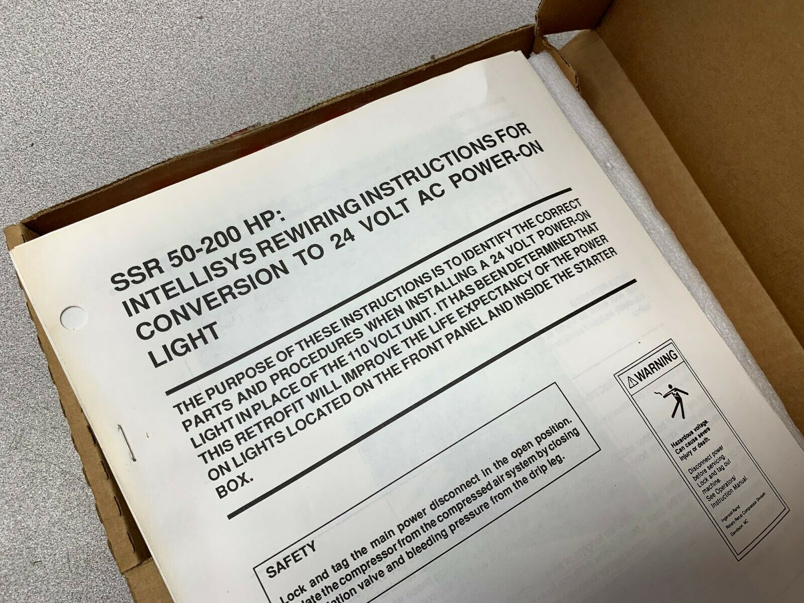 NEW IN BOX INGERSOLL RAND AMBER LIGHT KIT 39182928 CUTLER-HAMMER