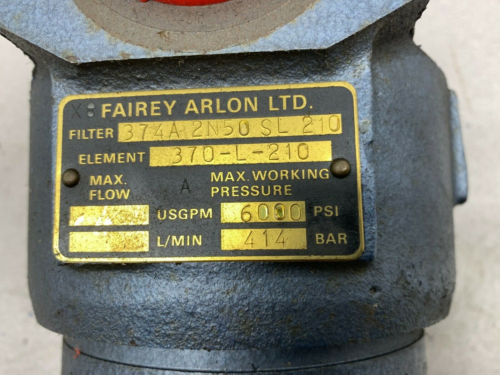 NEW NO BOX FAIREY ARLON 370-L-210 HIGH PRESSURE FILTER 374A 2N50 SL 210