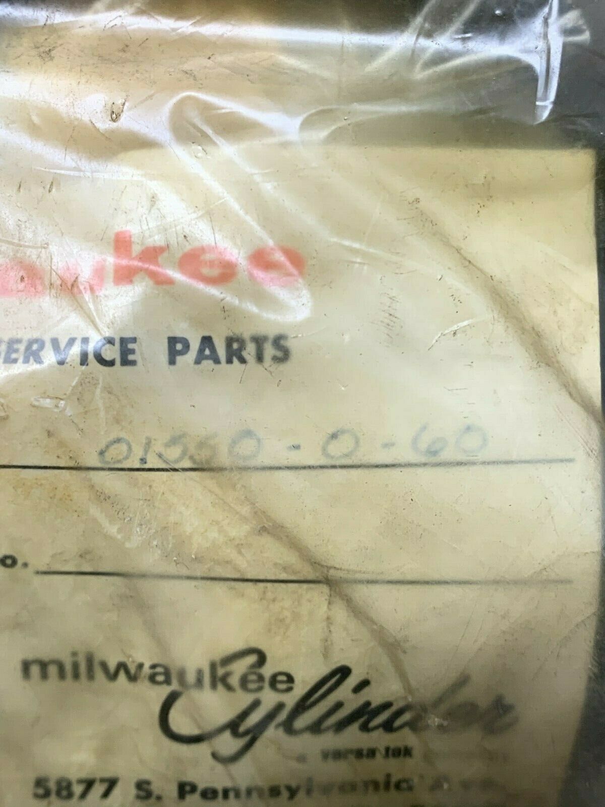 NEW MILWAUKEE CYLINDER SERVICE KIT 01550-0-60
