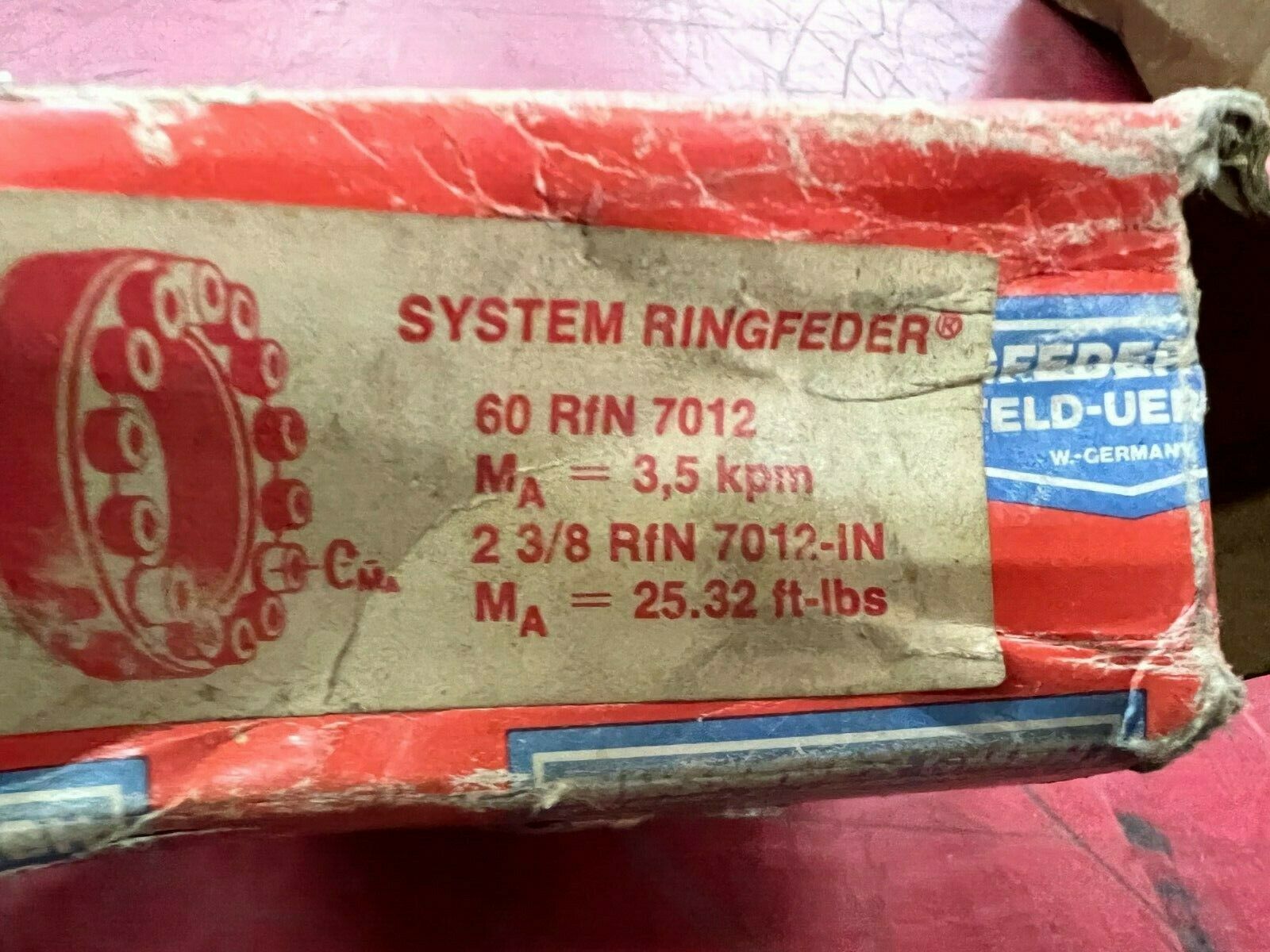 NEW IN BOX RINGFEDER LOCKING ASEMBLY 60 RFN 7012