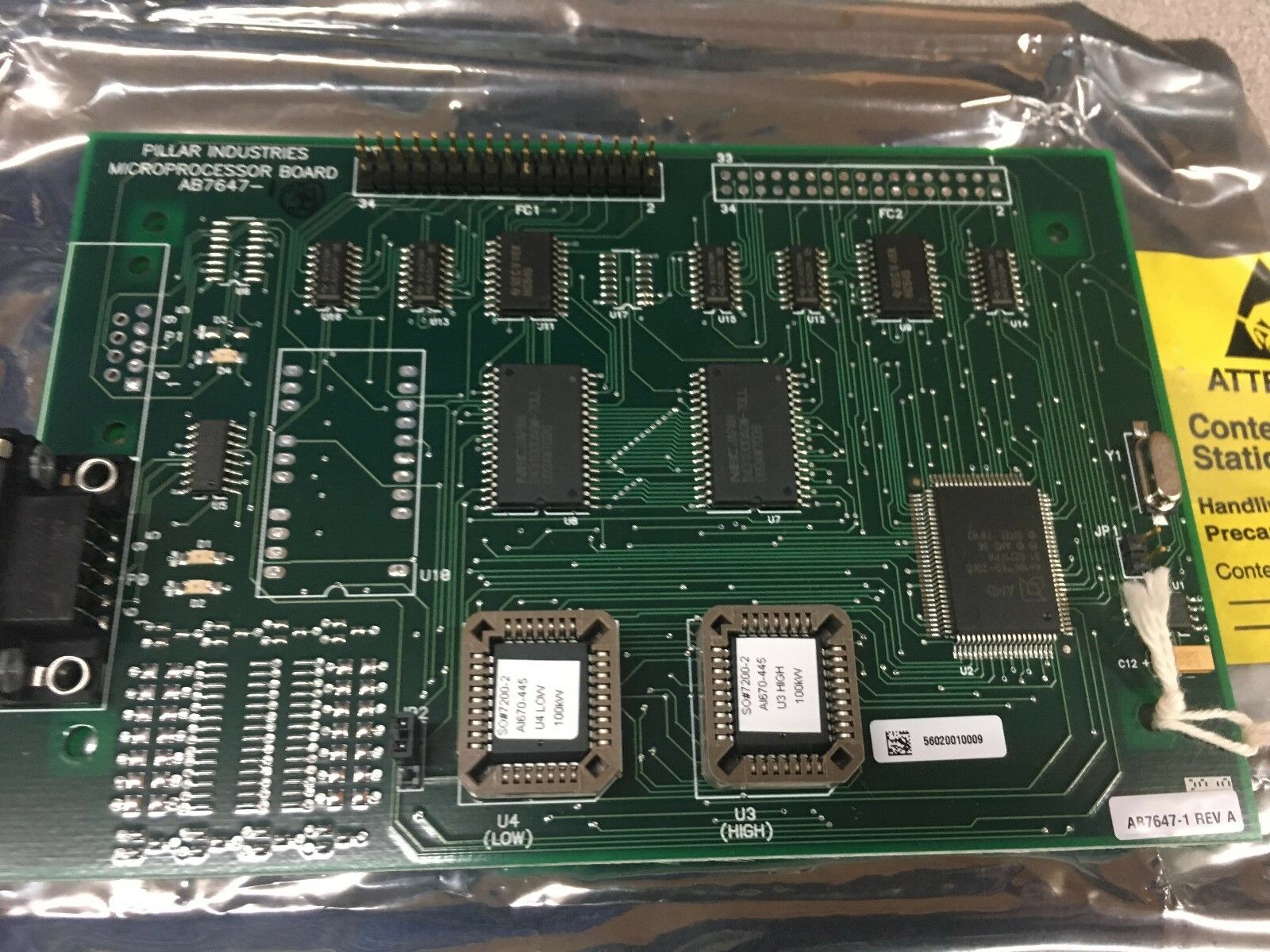 NEW NO BOX PILLAR INDUSTRIES MICROPROCESSOR BOARD AB7647-1