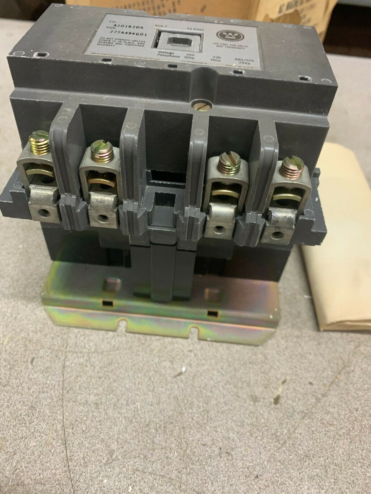 NEW IN BOX WESTINGHOUSE 110/120V. COIL SIZE 2 STARTER A201K2DA STYLE 277A494G01