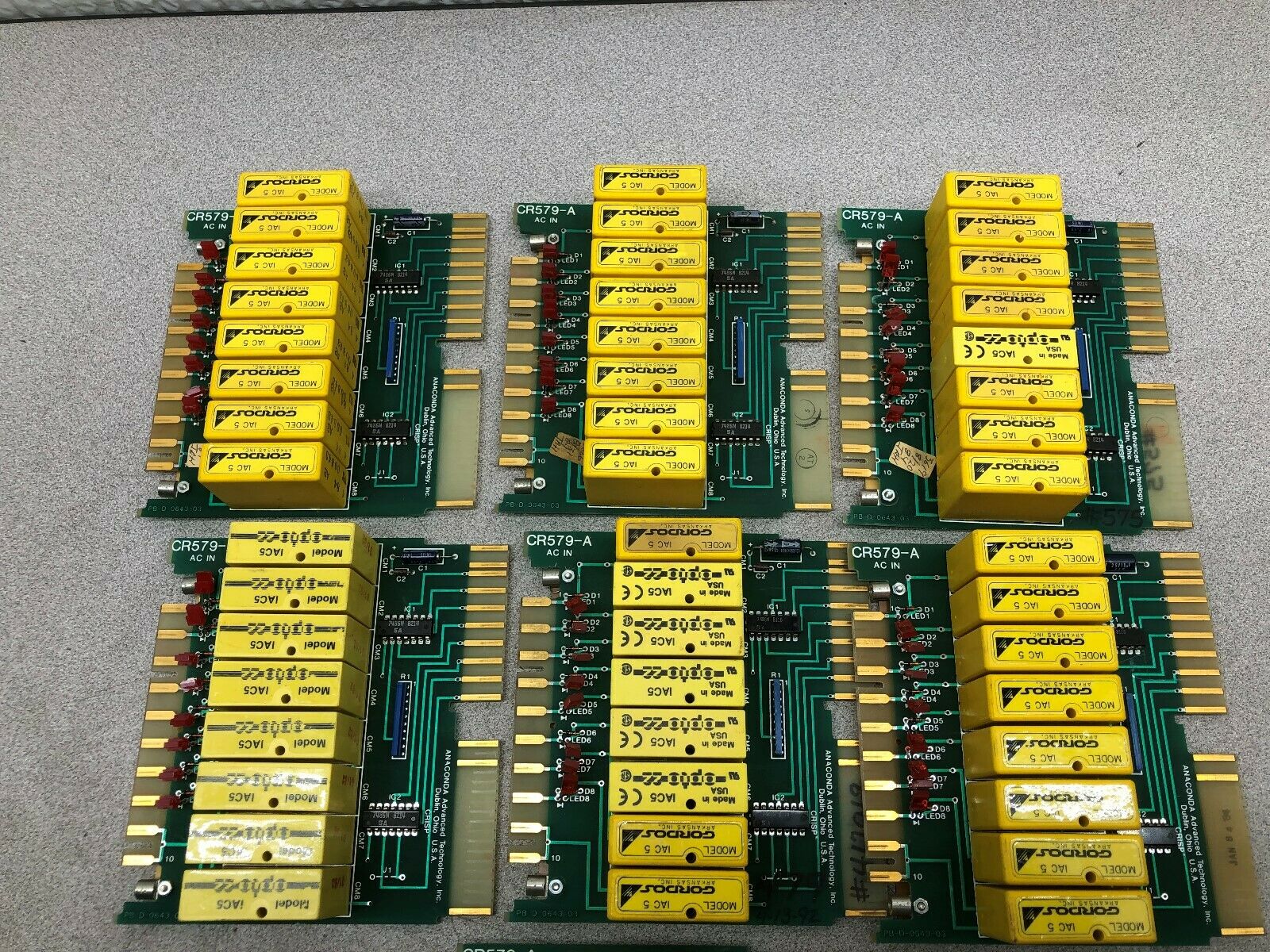 USED (LOT OF 7) ANACONDA ADVANCED OUTPUT RELAY MODULE CR579-1 / PB-D-0643-03