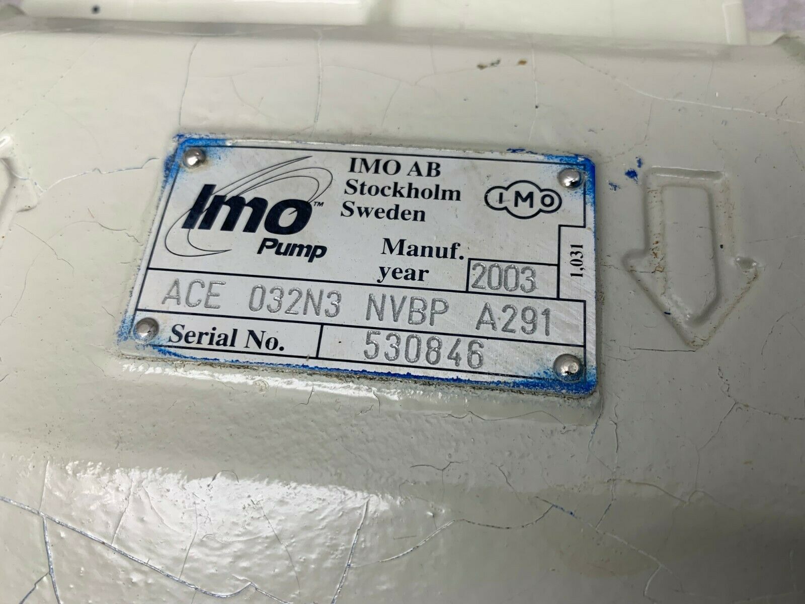 USED IMO OIL PUMP ACE 032N3 NVBP A291