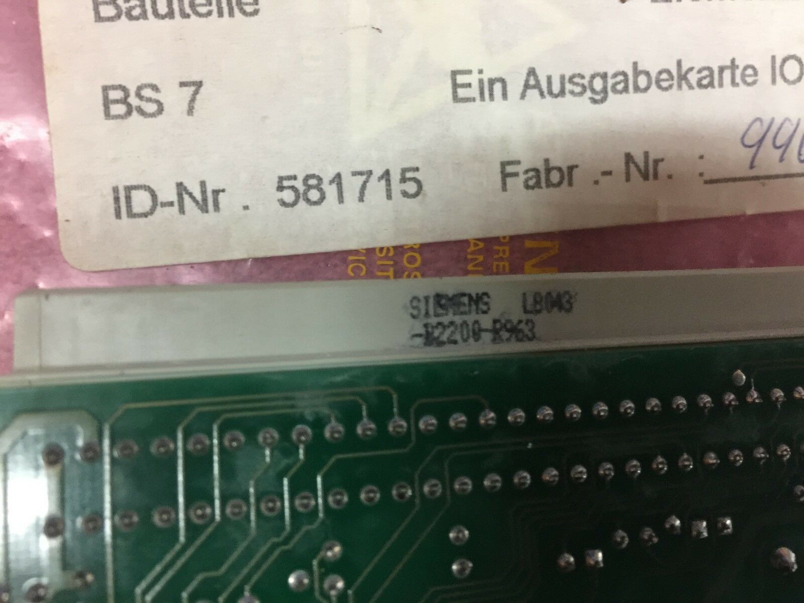 NEW NO BOX SIEMENS LINE COUNTER CARD 581708 / LB043-B2200-R963