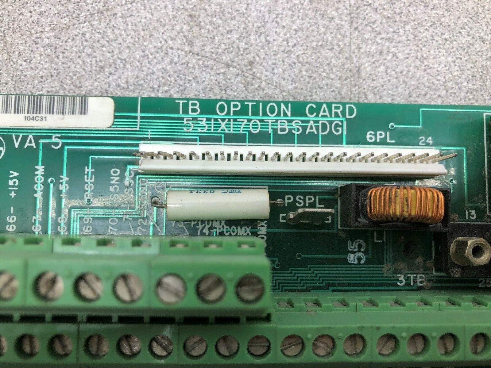 USED GE FANUC TB OPTION TERMINAL BOARD CARD 531X170TBSADG1