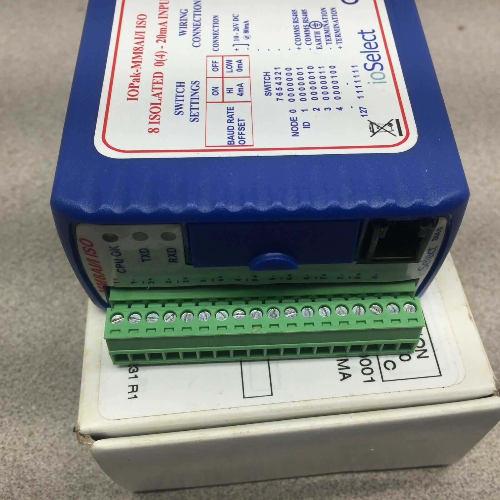 NEW IN BOX SOLAR 8 ISOLATED 4-20MA INPUTS MODULE IOPKMM8AI-ISO