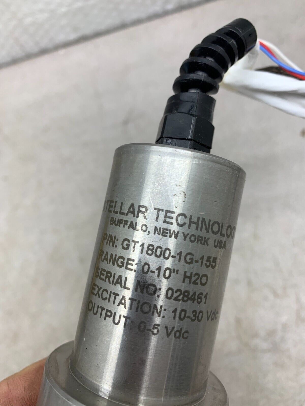 NEW NO BOX STELLAR TECHNOLOGY PRESSURE SENSOR GT1800-1G-155