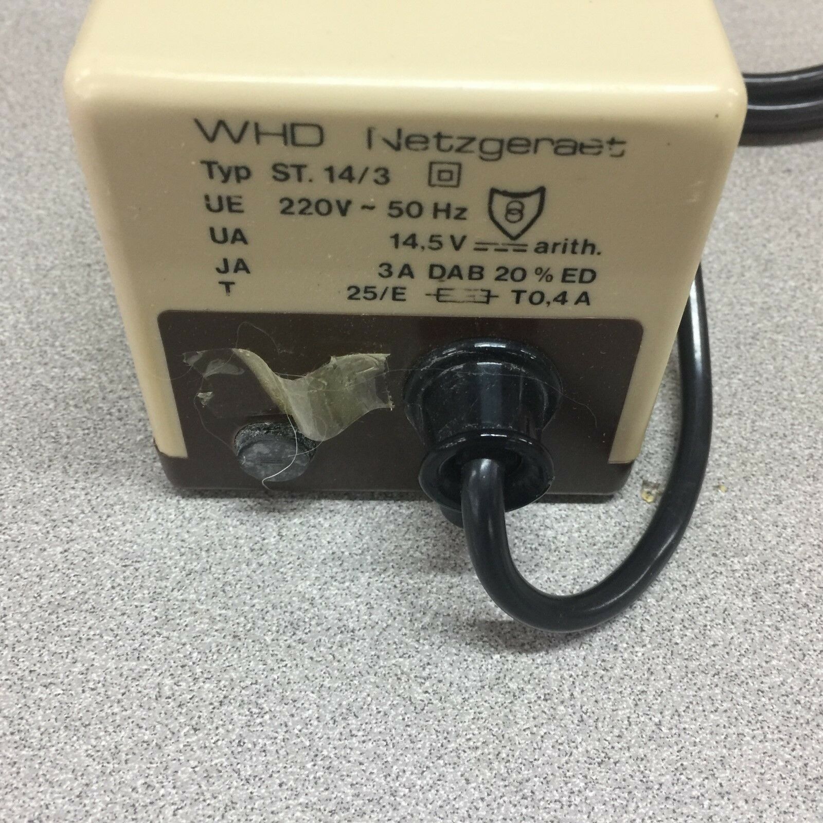 USED WHD 220V 50HZ PRI 14.5VDC SEC POWER SUPPLY ST14/3