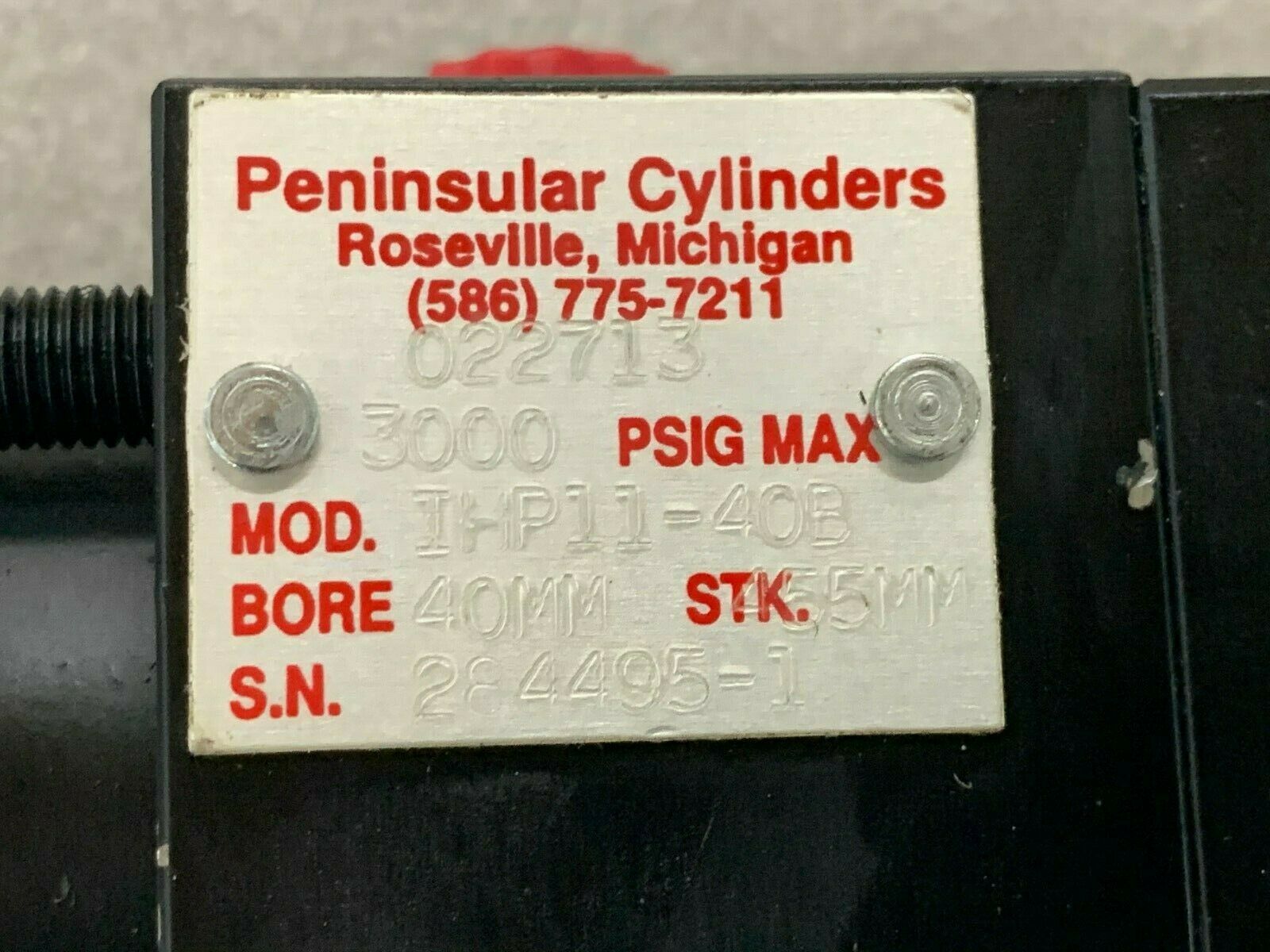 NEW NO BOX PENINSULAR CYLINDER 40MM BORE 455MM STROKE IHP11-40B
