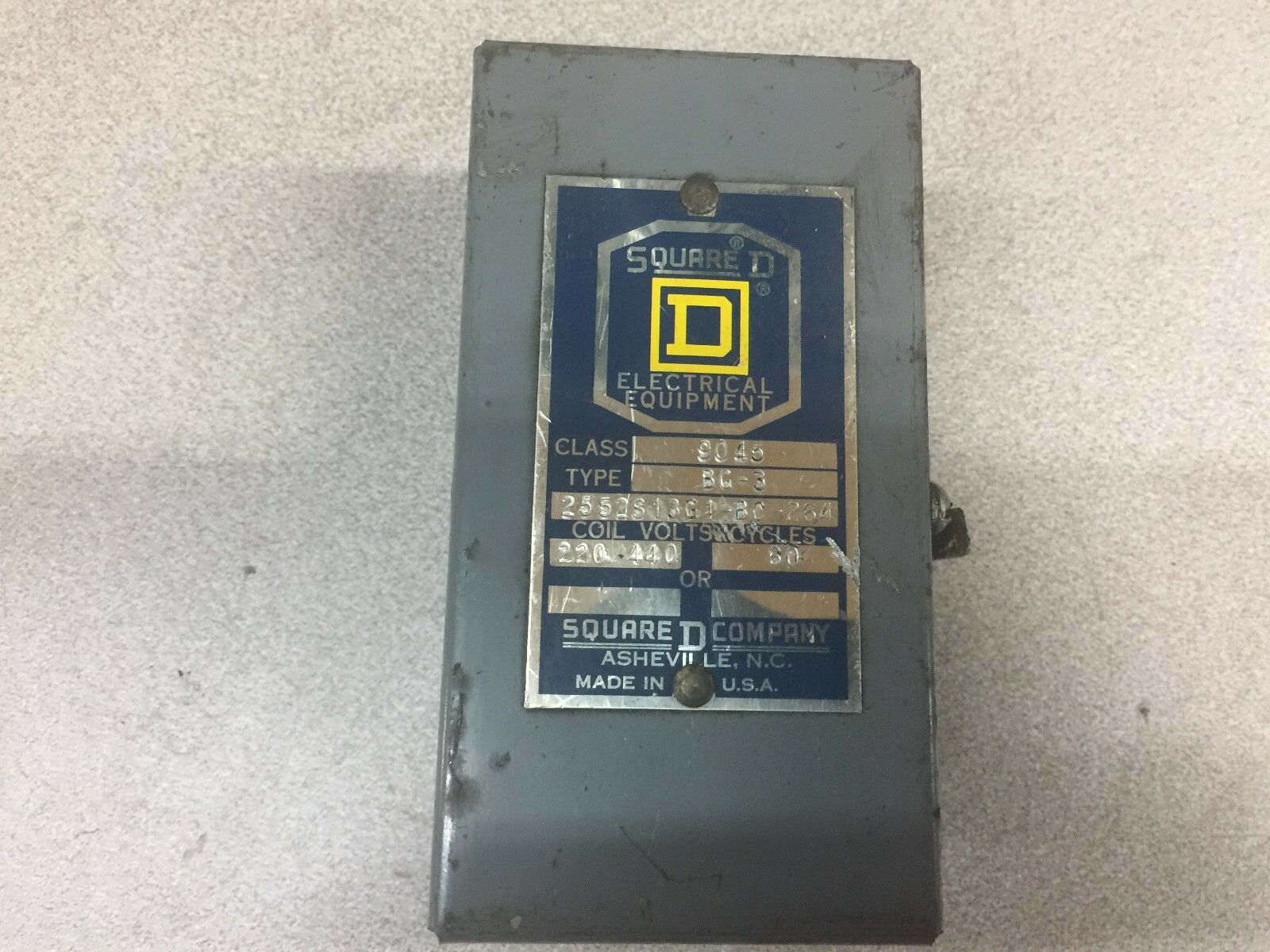 NEW NO BOX SQUARE D 220/440VAC MAGNETIC UNLOADER 9045 BG-3