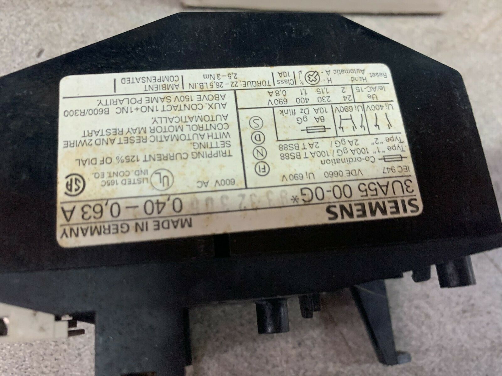 NEW IN BOX SIEMENS RELAY 3UA55 00-0G