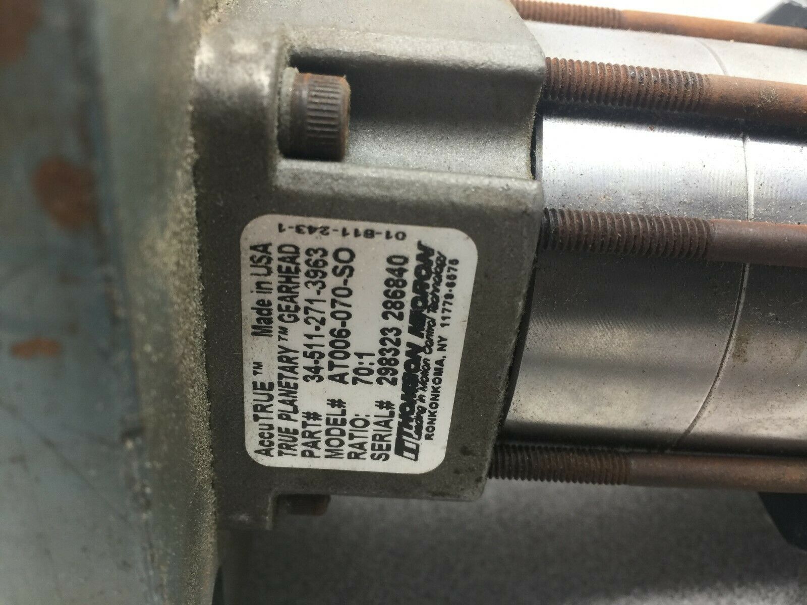 USED YASKAWA AC SERVO MOTOR AND PLANETARY GEARHEAD SGM-04U3B4L/ 34-511-271-3963