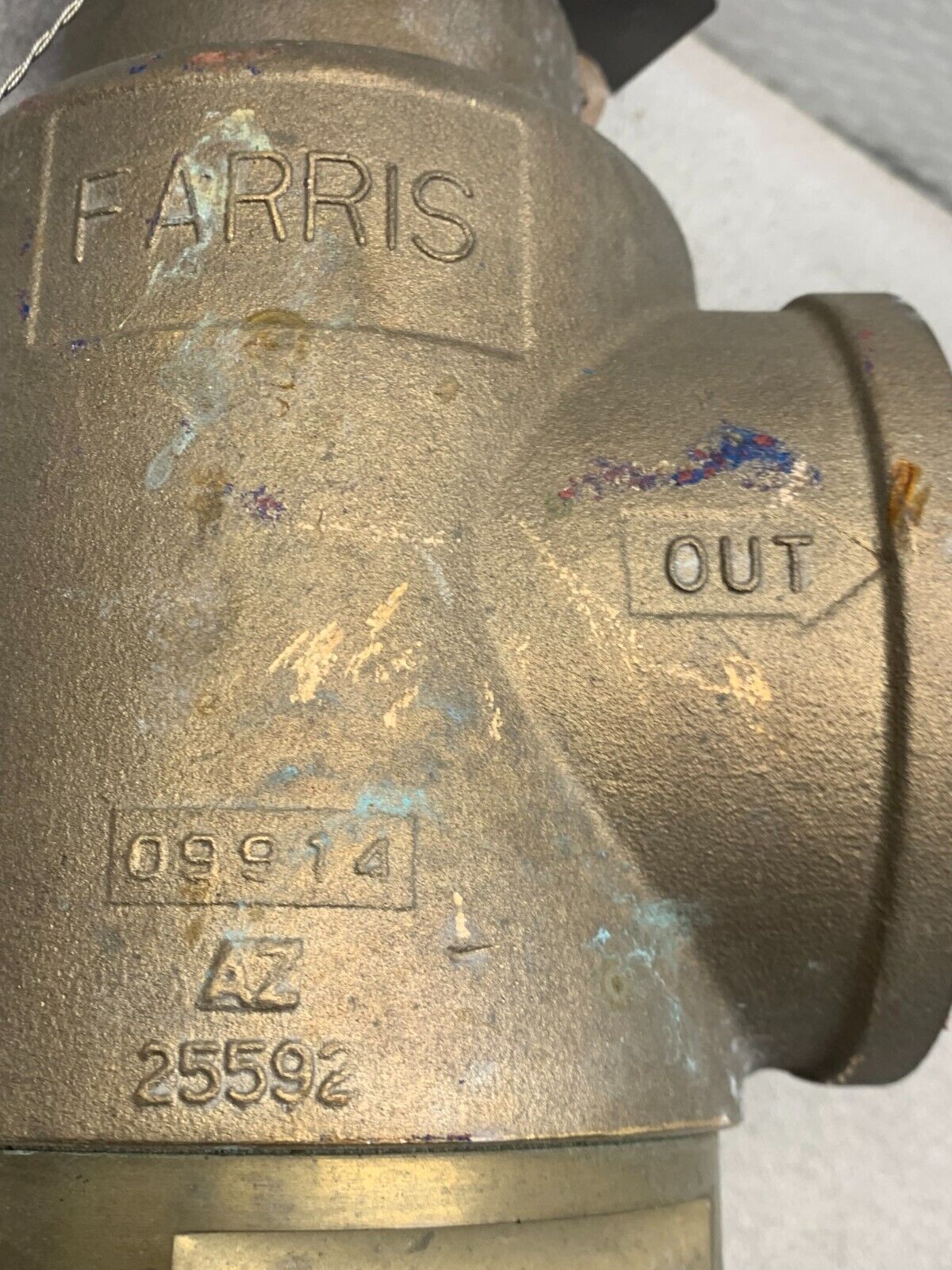 NEW FARRIS 2X.768X3" SAFETY RELIEF VALVE 80 PSIG. SET PRESSURE 285608-M20