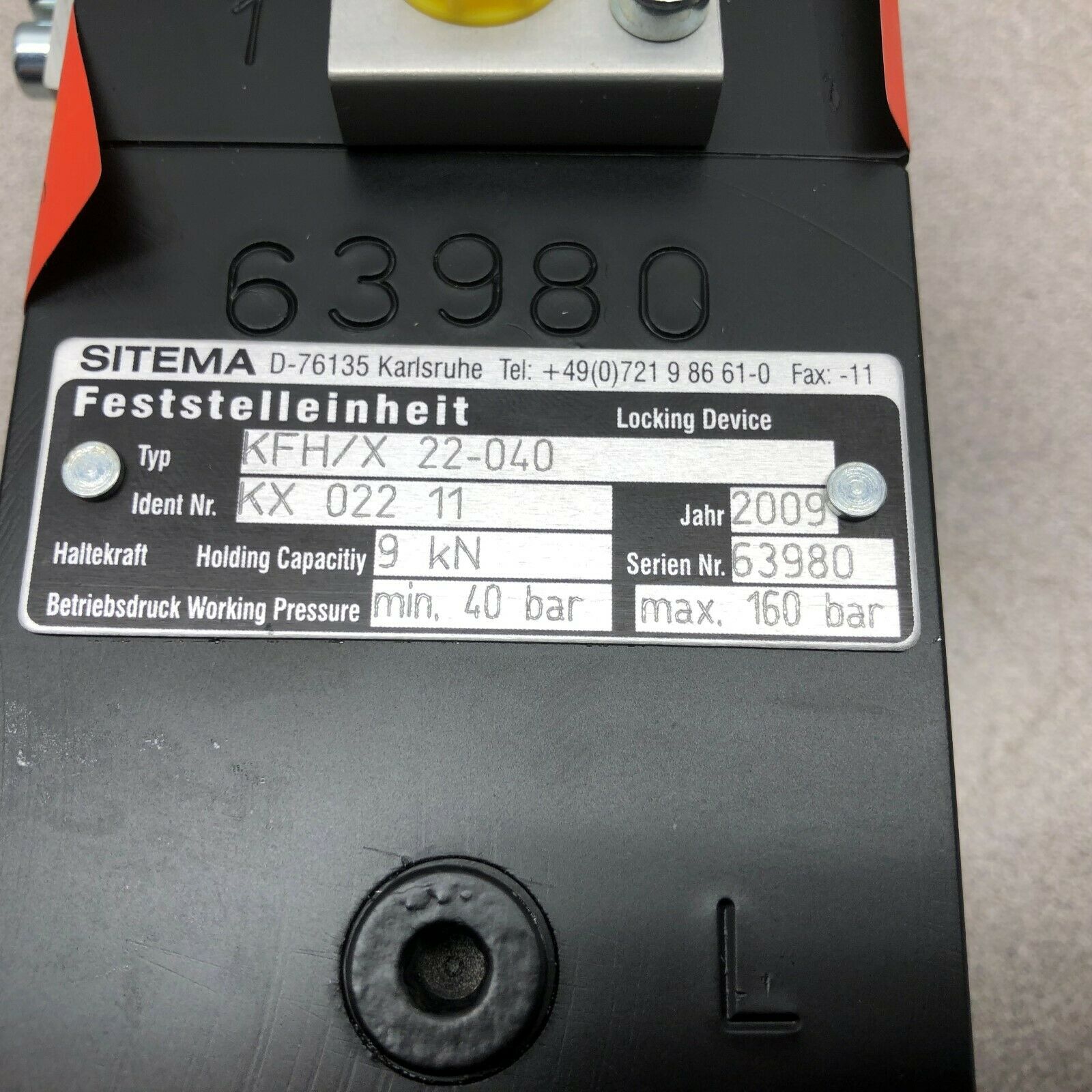 NEW NO BOX SITEMA LOCKING DEVICE KFH/X 22-040