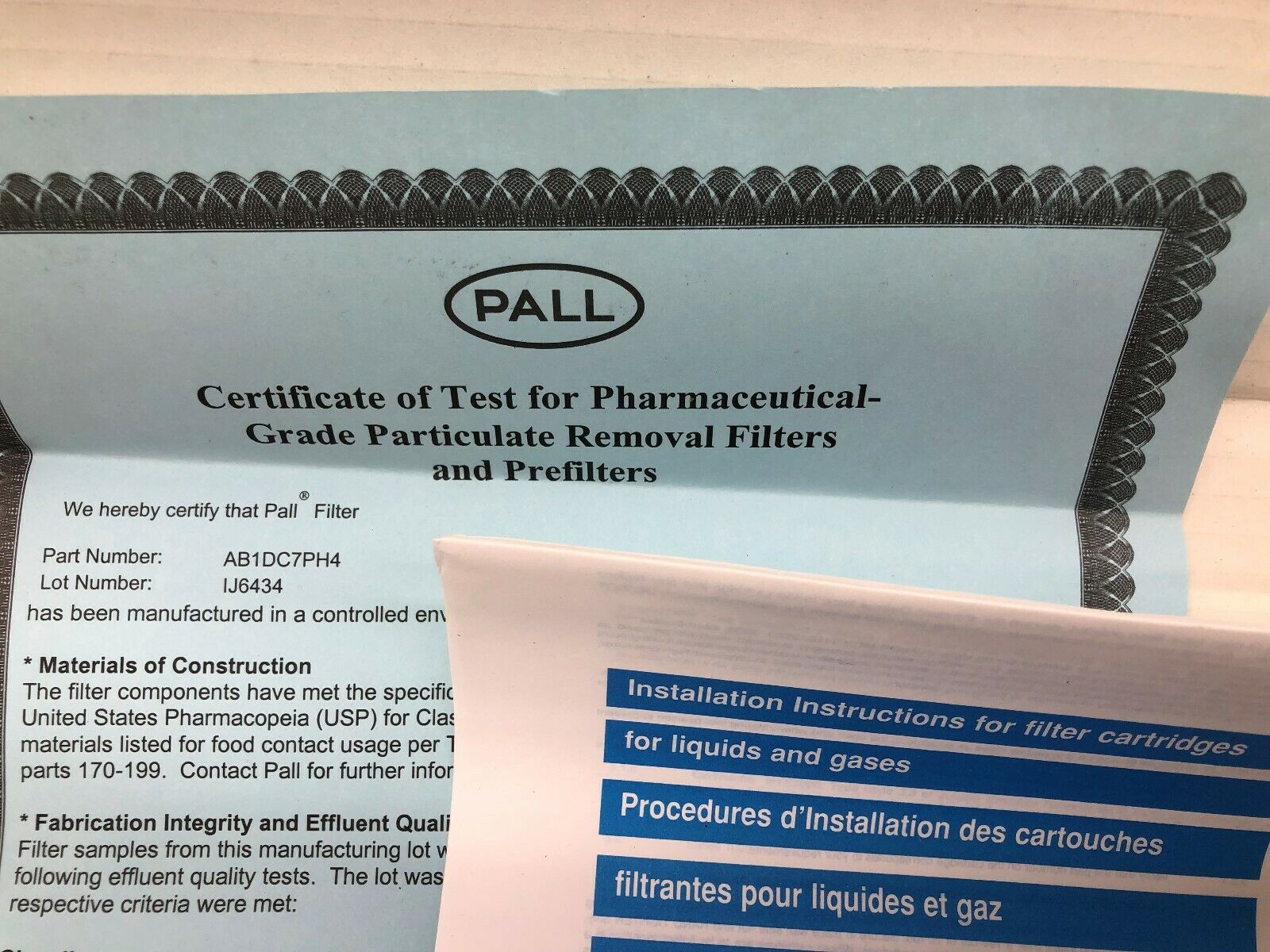 NEW IN BOX PALL PALLCELL STERILIZING GRADE FILTER CARTRIDGE HYDROPHOBIC MEMBRANE