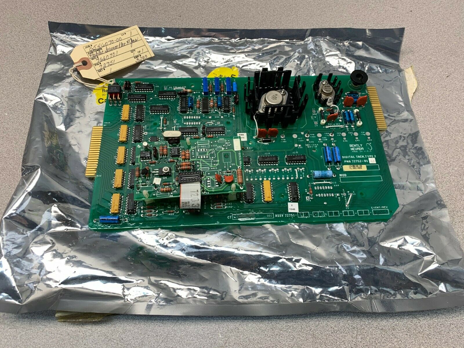 NEW BENTLY NEVADA TYPE 2 DIGITAL TACHOMETER PWA 72752-01AJ WITH PWA72928-01S