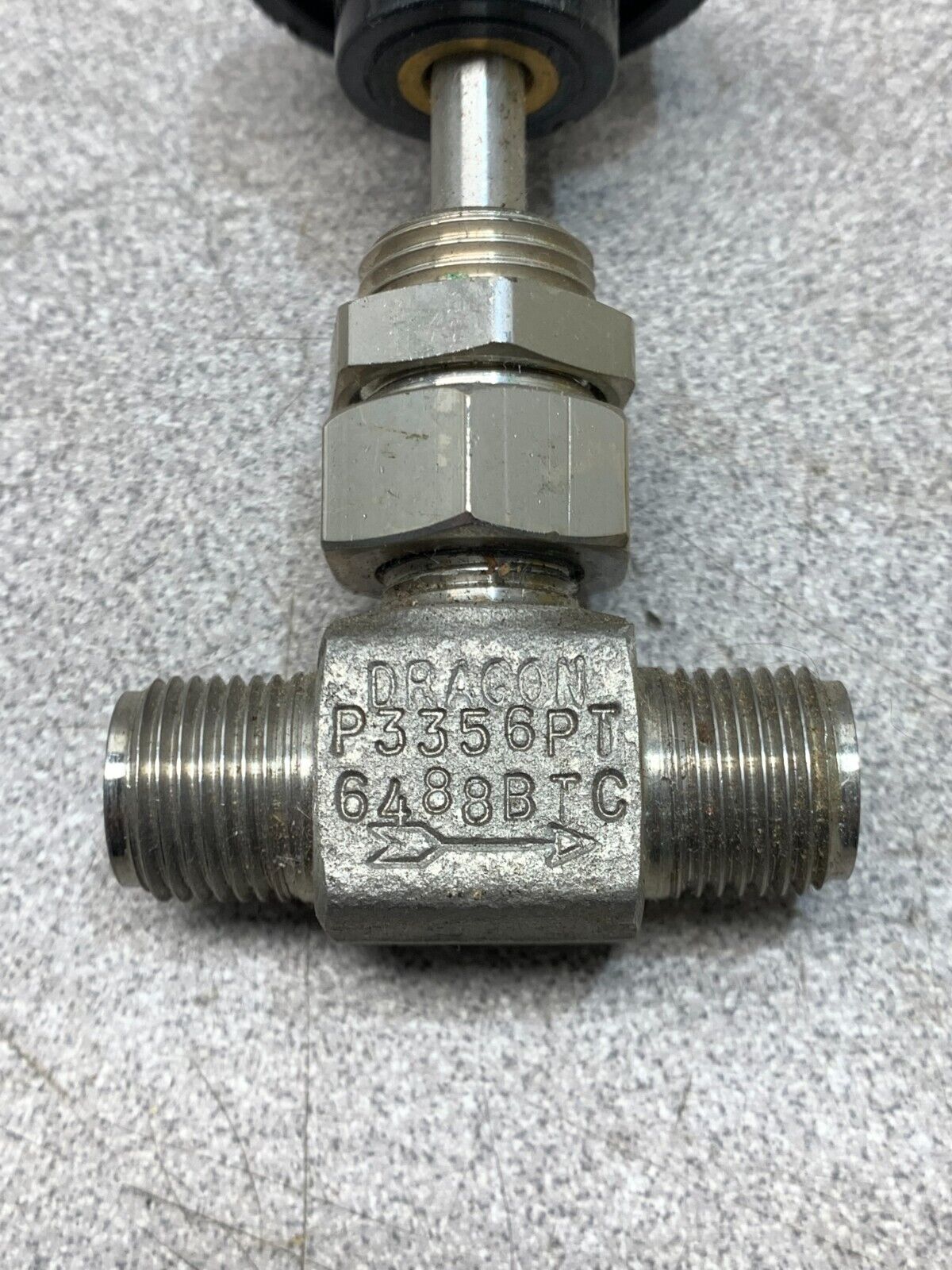 NEW NO BOX DRAGON 3/8" STAINLESS STEEL NEEDLE VALVE P3356PT 6488BTC
