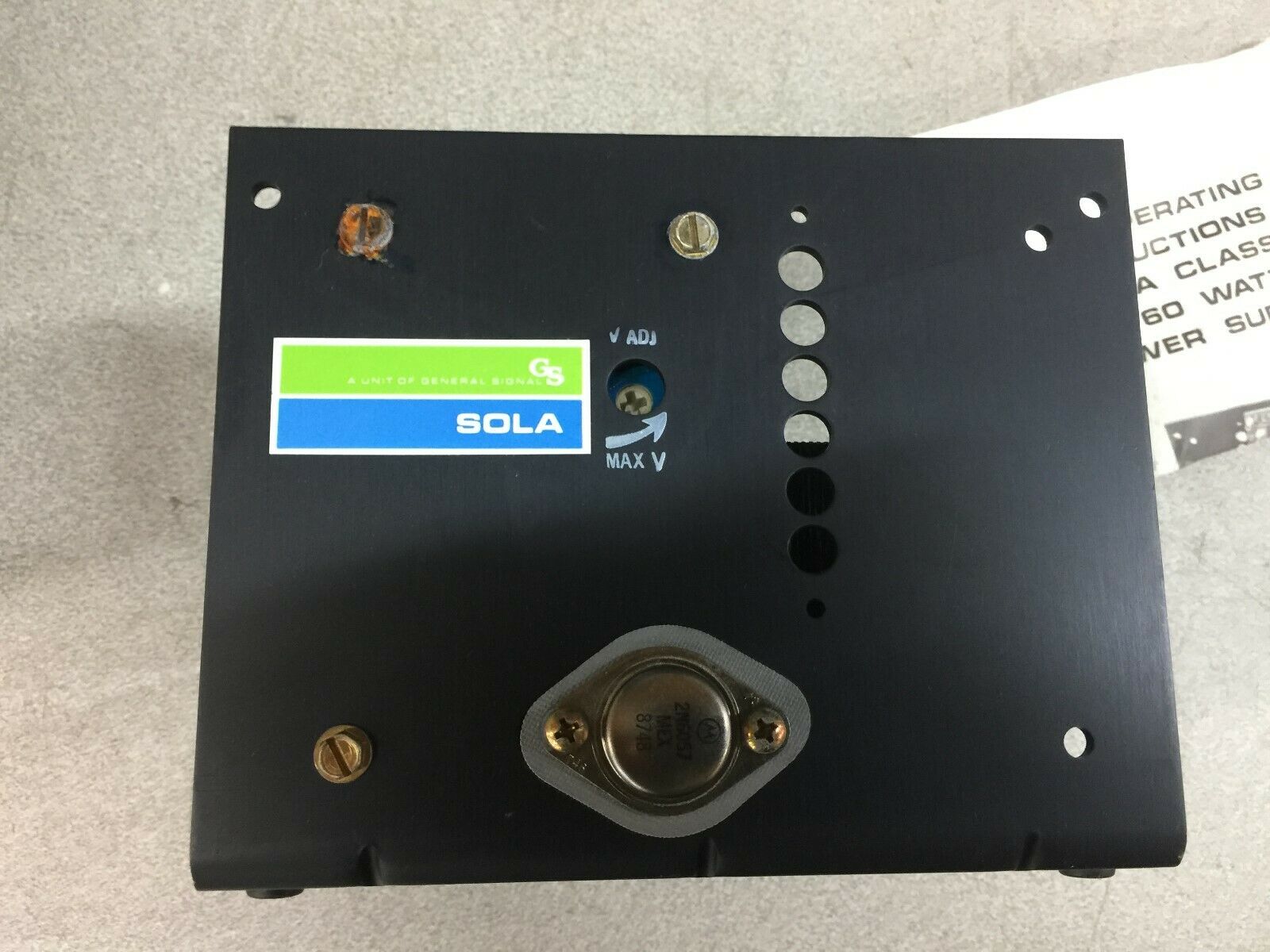NEW NO BOX GS SOLA 120/240 VAC PRI 12 VDC SEC 5 AMPS POWER SUPPLY 83-12-250-2