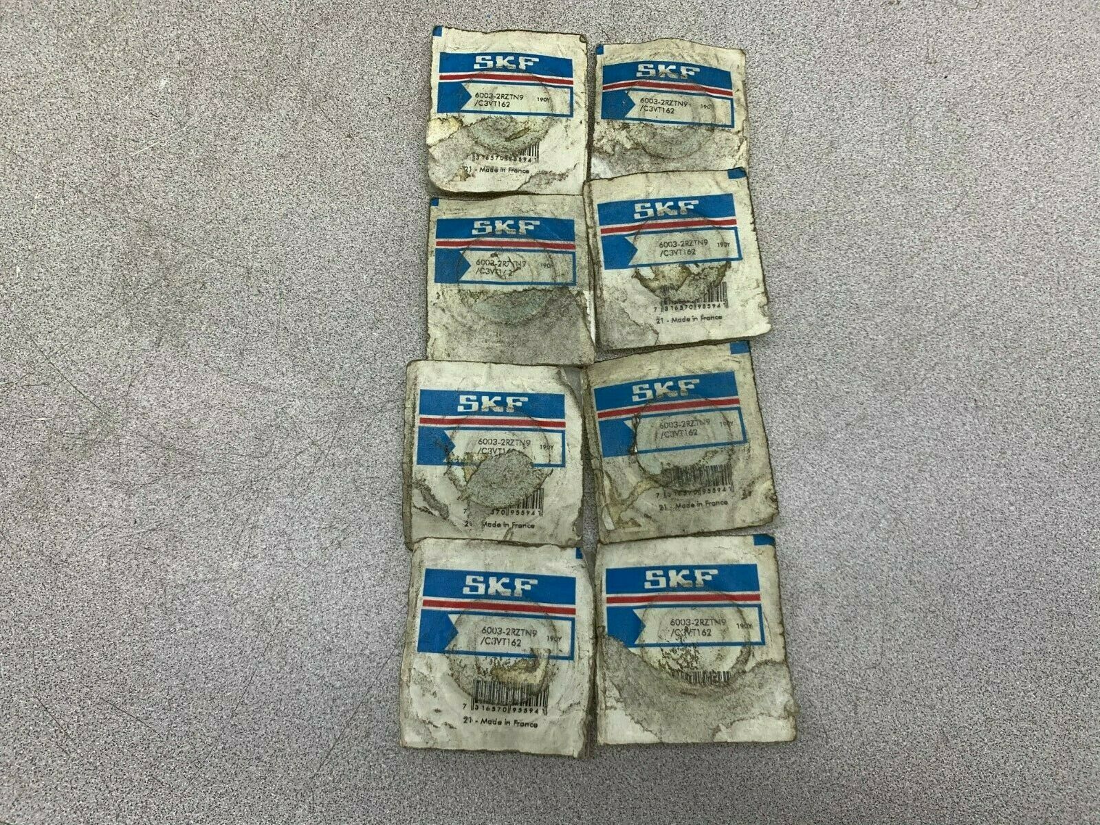 LOT OF 8 NEW IN PACKAGE SKF BEARING 6003-2RZTN9/C3VT162