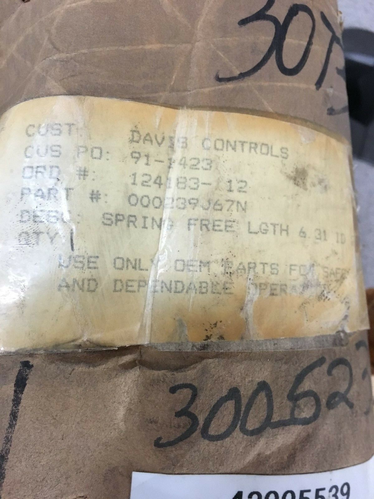 NEW HANSON SPRINGS MIL-B 117B TY.1 CLB STYLE 2 SPRING 000239J67N