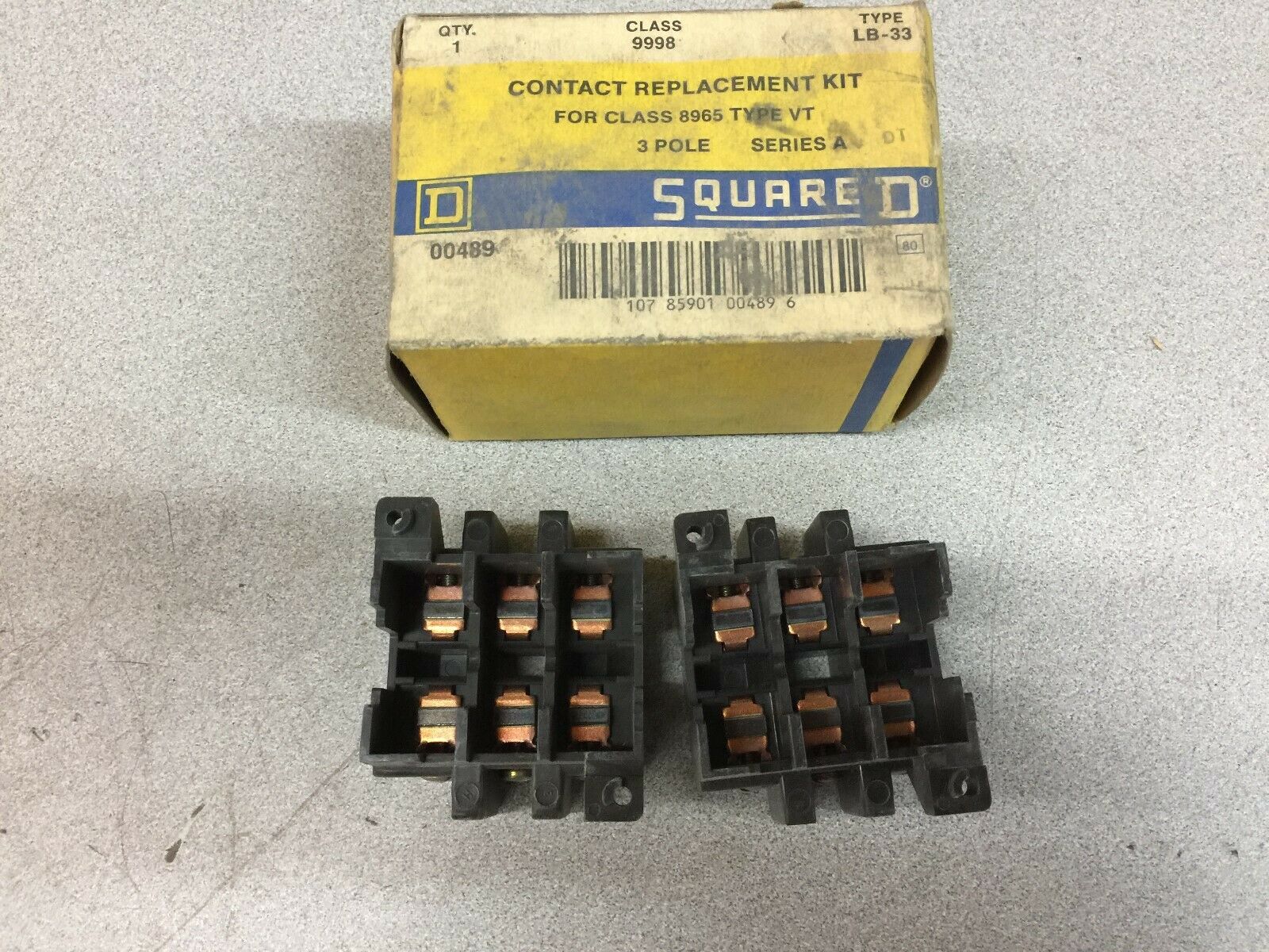 NEW IN BOX SQUARE D TYPE VT 3 POLE CONTACT REPLACEMENT KIT 9998 LB-33
