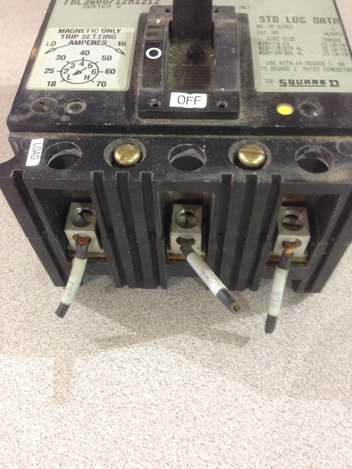 USED SQUARE D 7 AMP BREAKER FAL3600712M1212 SERIES 2 (D6)