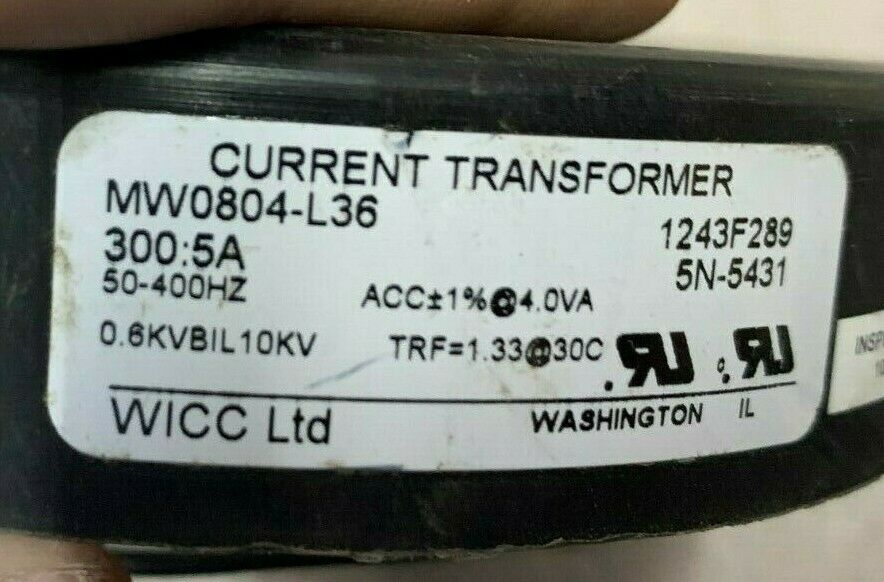 NEW NO BOX WICC CURRENT TRANSFORMER MW0804-L36