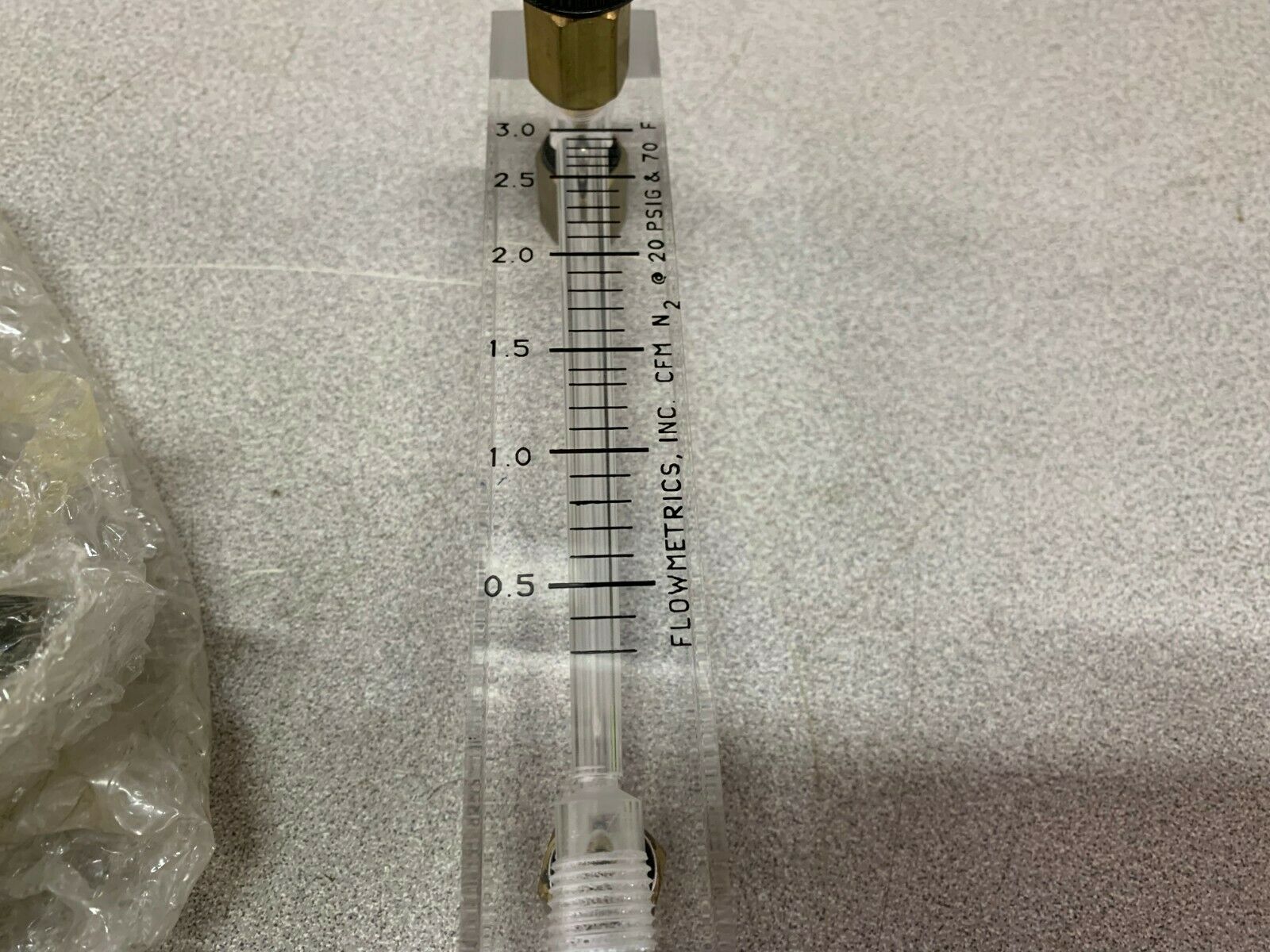 NEW NO BOX FLOWMETRICS CFM N2 @ 20 PSIG & 70F FLOW METER