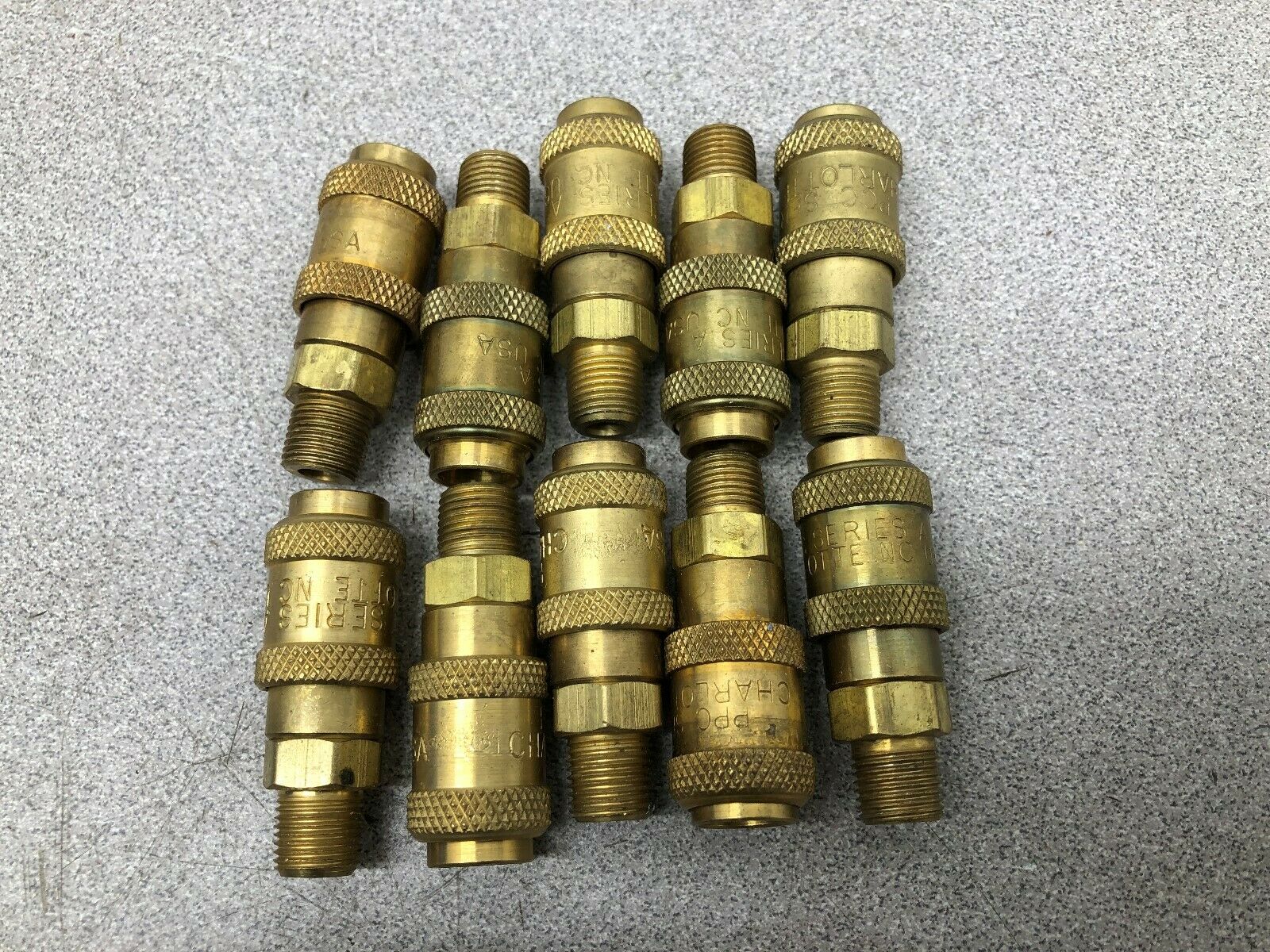 NEW NO BOX (LOT OF 10) PCC 500 PSI COMPACT HOSE QD COUPLING 1/8 NPTF MALE 53465K