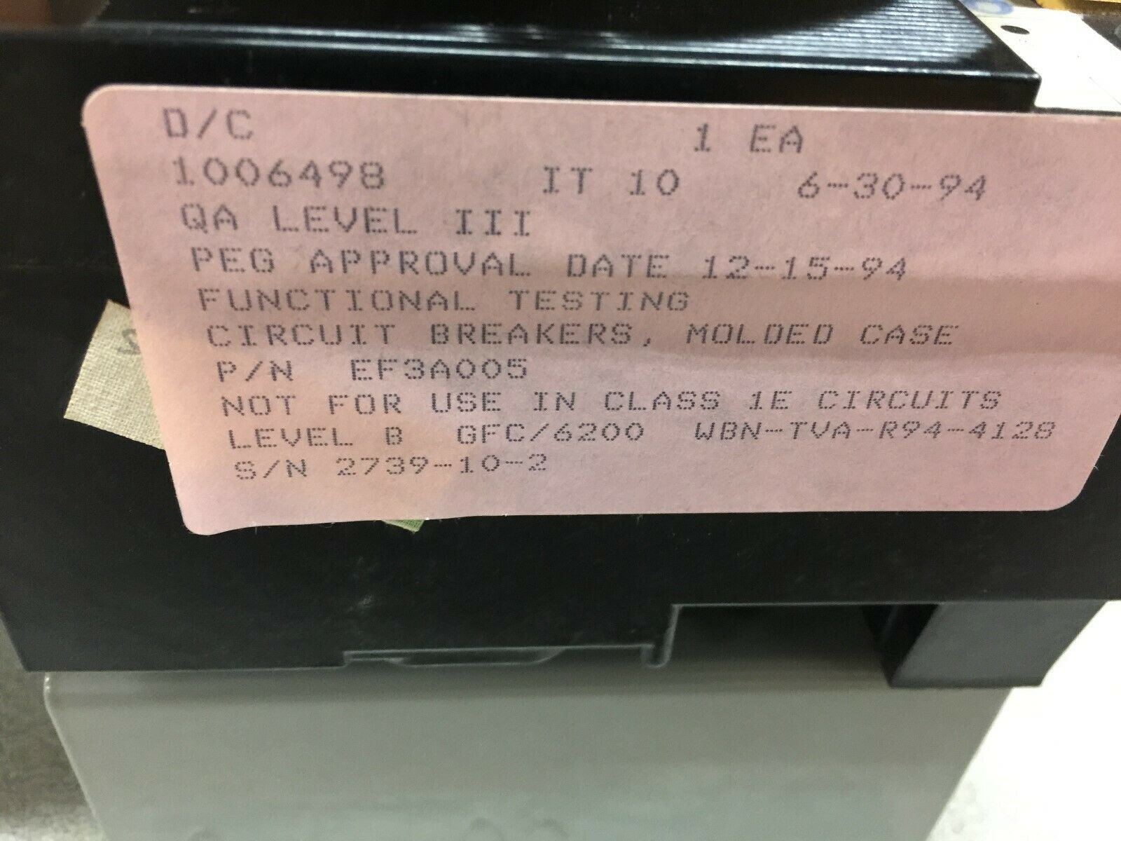 NEW NO BOX SIEMENS 5 AMP 3 POLE BREAKER WITH HANDLE ASSY EF3-A005