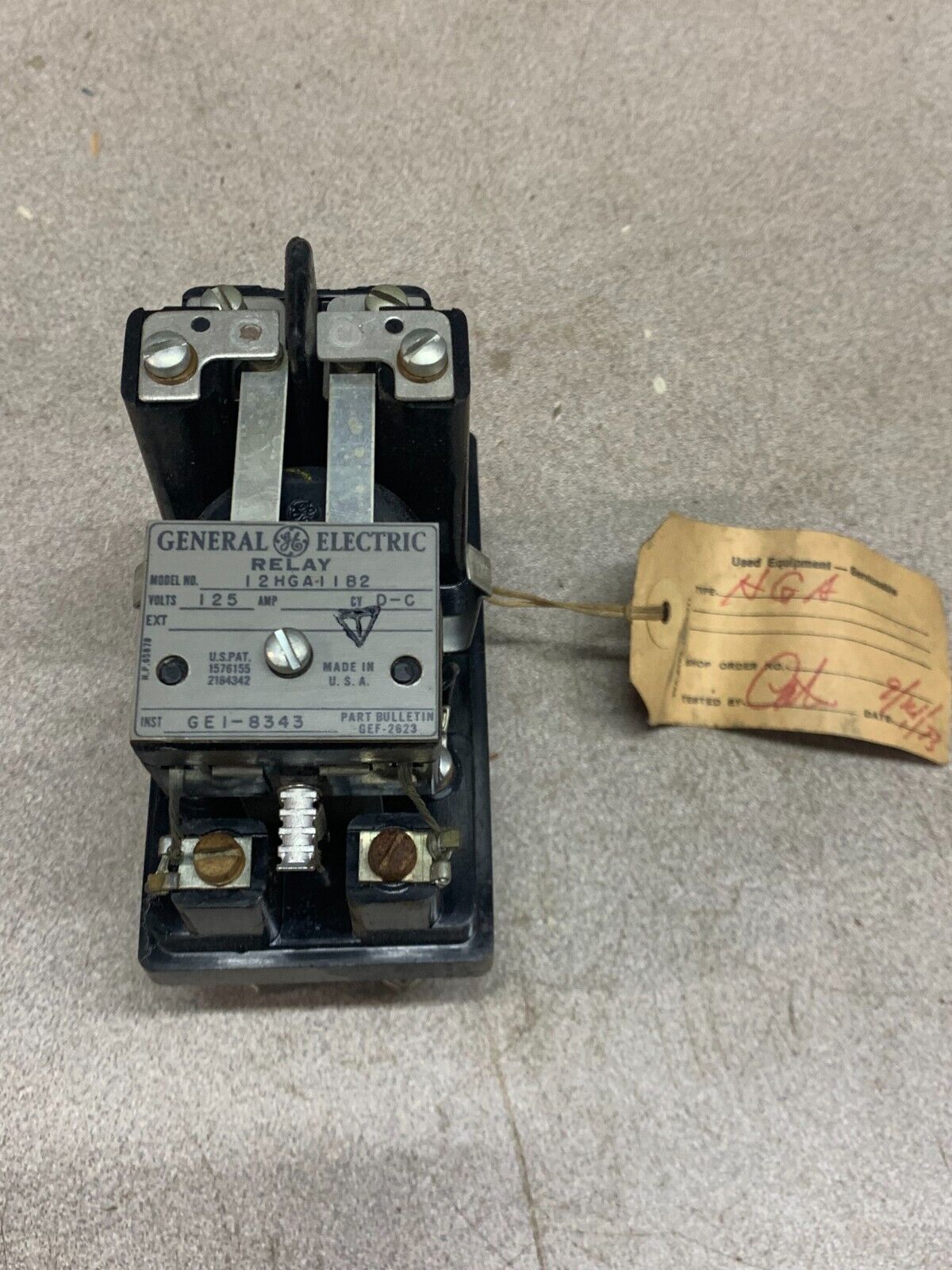 NEW NO BOX GENERAL ELECTRIC RELAY 12HGA11B2 *MISSING CASE*
