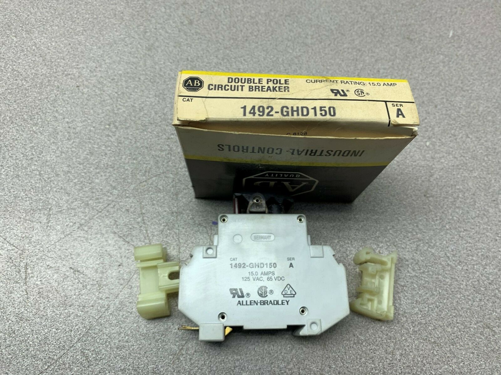 NEW IN BOX ALLEN BRADLEY DOUBLE POLE CIRCUIT BREAKER 1492-GHD150 SERIES