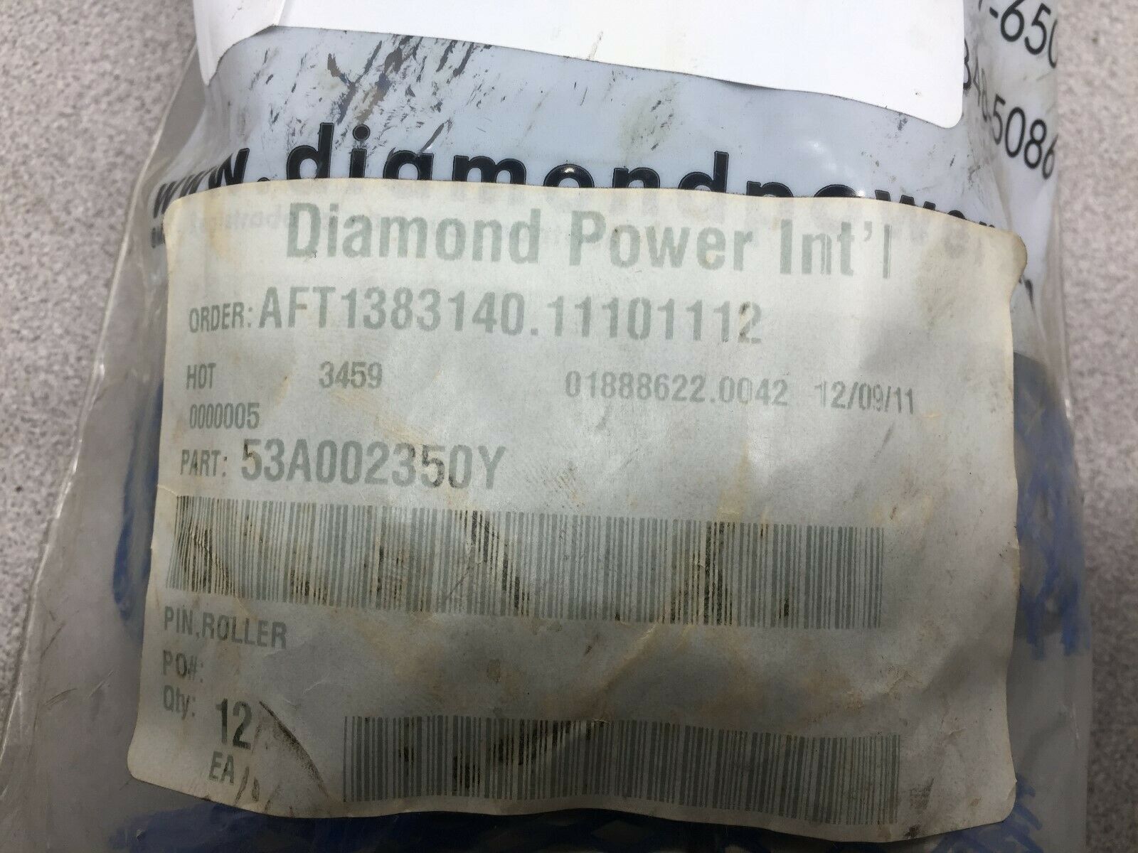 NEW IN BAG OF 12 DIAMOND POWER ROLLER PIN 53A002350Y