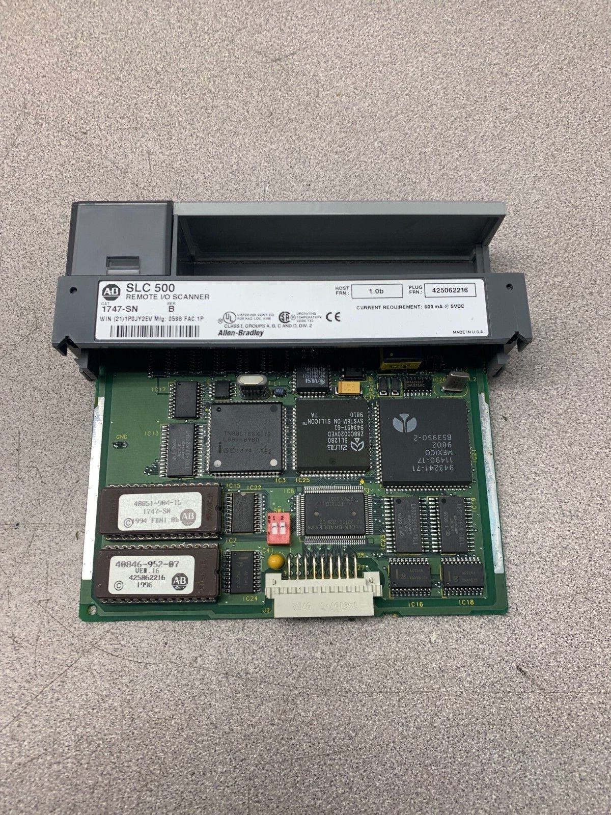 USED ALLEN-BRADLEY SLC 500 REMOTE I/O SCANNER 1747-SN SERIES B *NO TERMINAL*