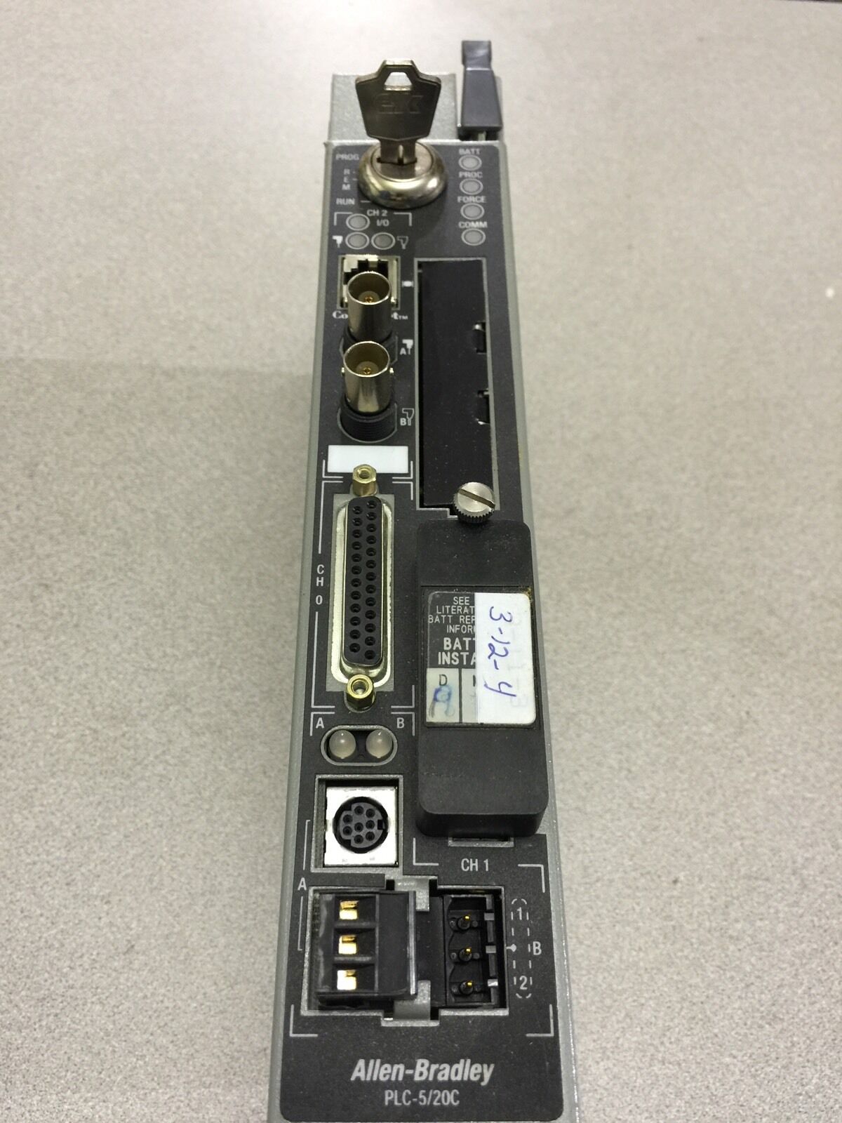 USED ALLEN-BRADLEY PLC-5/20 CONTROLNET PROCESSOR 1785-L20C15 SERIES E REV. B