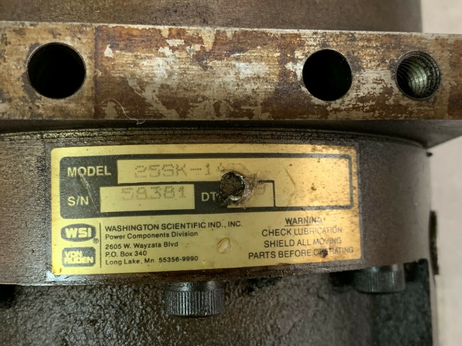 NEW NO BOX WASHINGTON SCIENTIFIC IND. HYDRAULIC 25SK-14