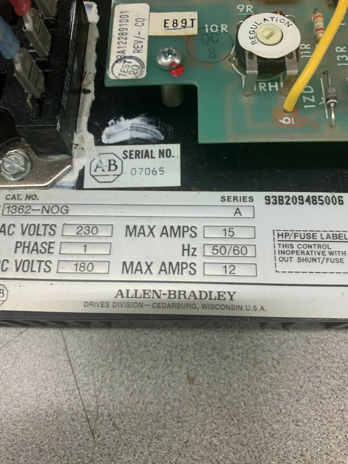 NEW IN BOX ALLEN-BRADLEY OPEN CHASSIS CONTROLLER DC DRIVE 1362-NOG SERIES A