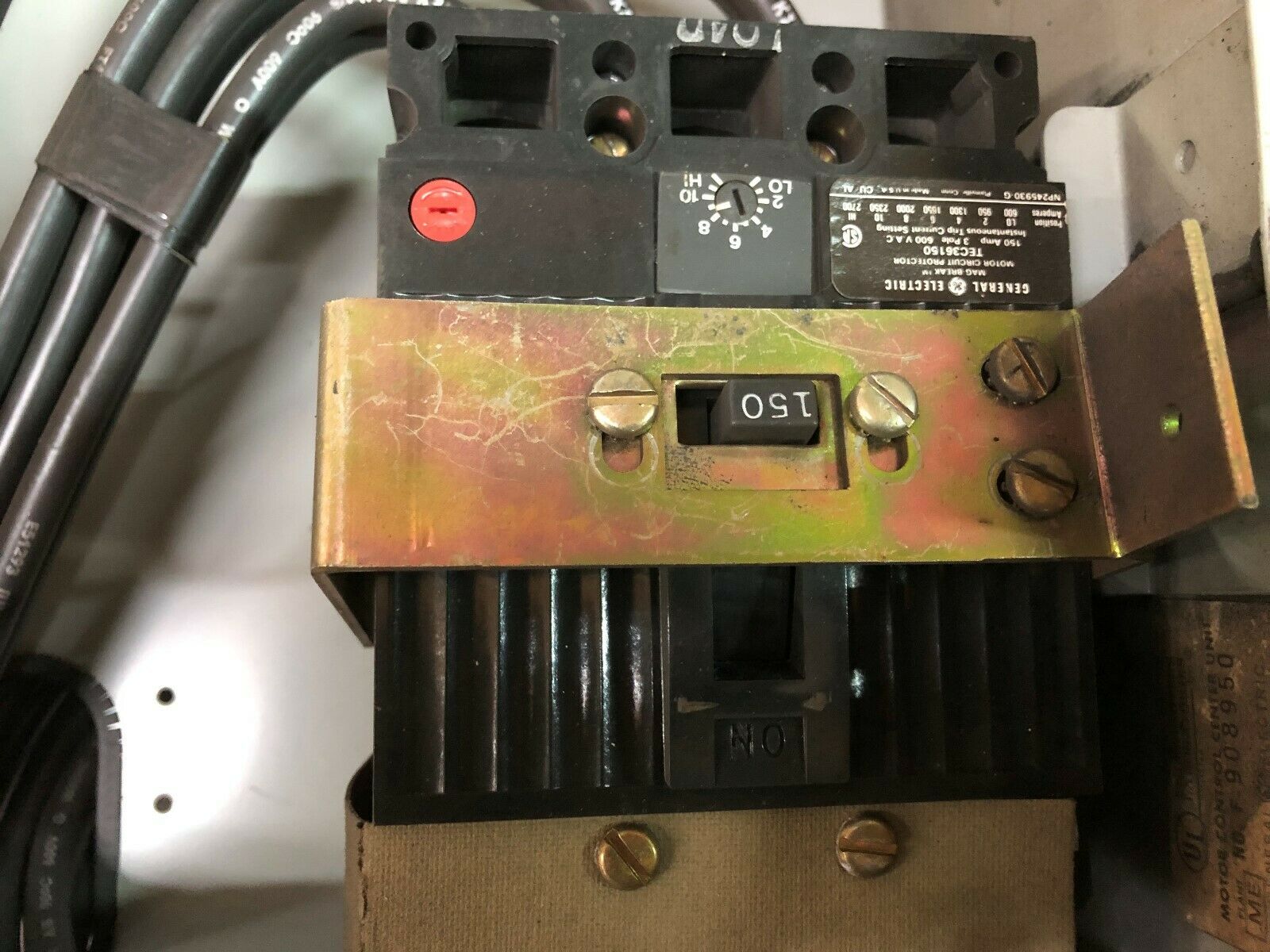 USED GE 8000 FVNR SIZE 4 75 HP 480 VAC 120 VAC COIL 30" MCC BUCKET 596X0830F01 A