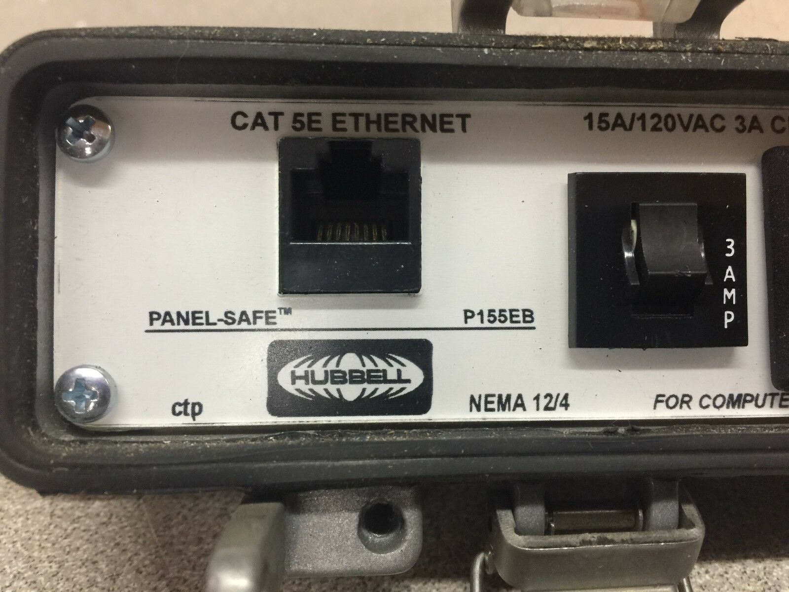 NEW NO BOX HUBBELL PANEL SAFE ETHERNET RECEPTICAL P155EB